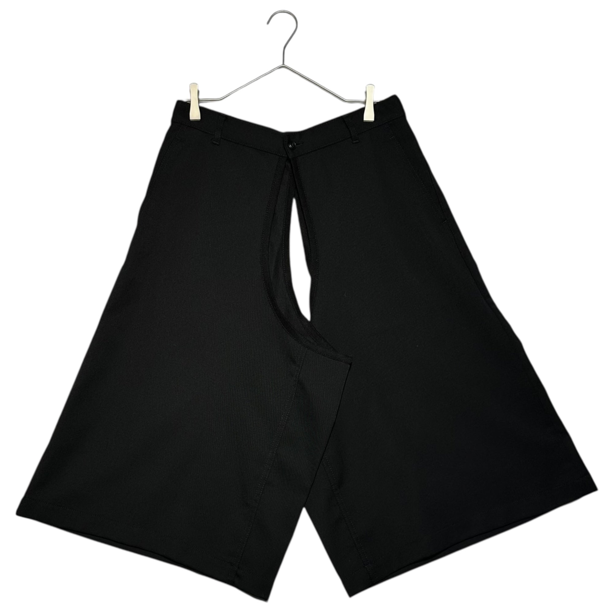 COMME des GARCONS HOMME PLUS(コムデギャルソンオムプリュス) 10AW Protection Wide Hakama Covered Half Pants ワイド 袴 カバー ハーフパンツ PF-A021 XS ブラック AD2010 コレクションランウェイ着用品