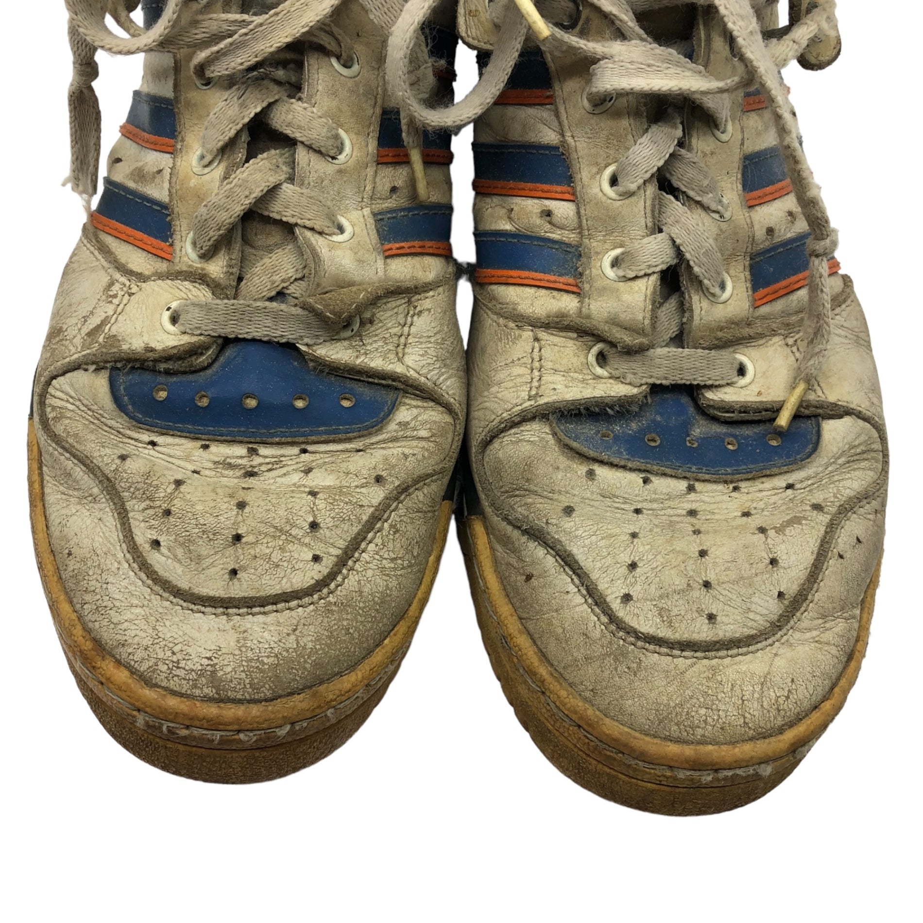 adidas(アディダス) 80's EWING 80年代 ユーイング フランス製 ヴィンテージ ハイカット スニーカー SIZE 44(28cm程度) ホワイト×ブルー