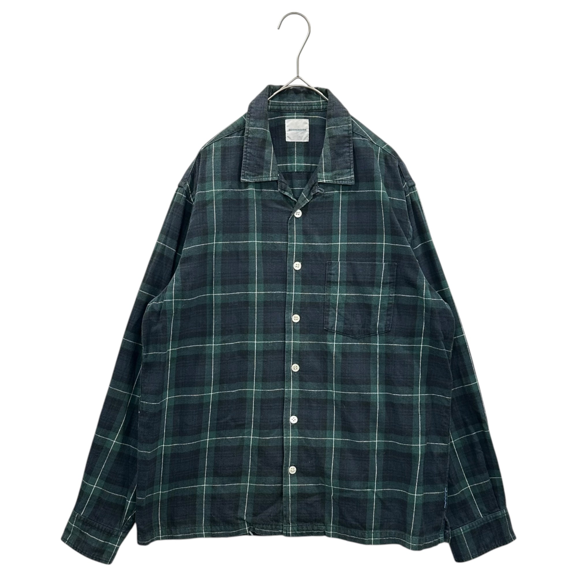 GOODENOUGH(グッドイナフ) 00's Glam G Tartan Check Long-Sleeve Shirt グラムG タータンチェック 長袖 シャツ M ダークグリーン×ダークネイビー