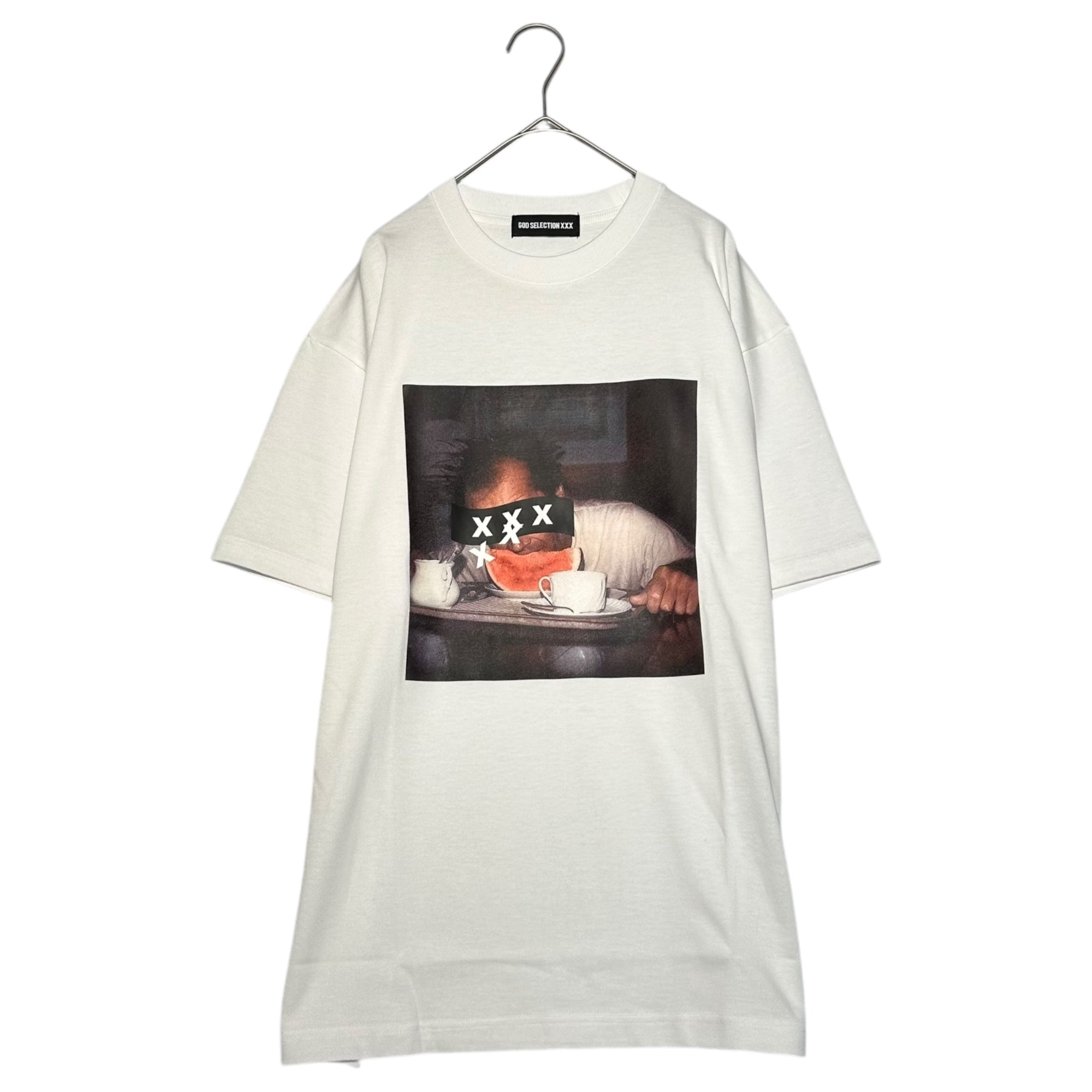 GOD SELECTION XXX(ゴッドセレクション トリプルエックス) 24SS Celebrity photo graphic arrangement T-shirt 著名人フォト グラフィックアレンジ Tシャツ GX-S24-ST-20 ホワイト