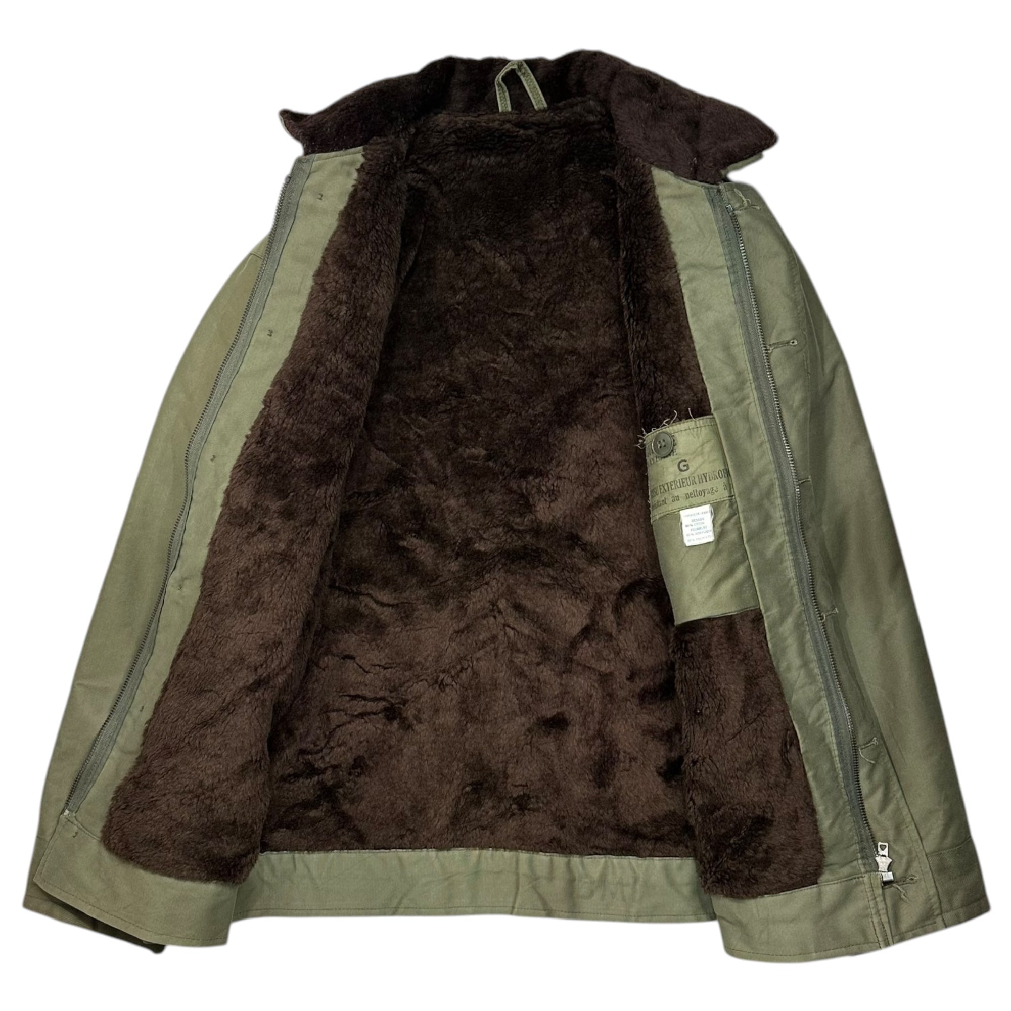 Marine nationale(フランス海軍) 60’s~70's N-1 COULANGE MAYENNE デッキ ジャケット G(L~XL程度) カーキ マリーンナショナル ミリタリー ヴィンテージ