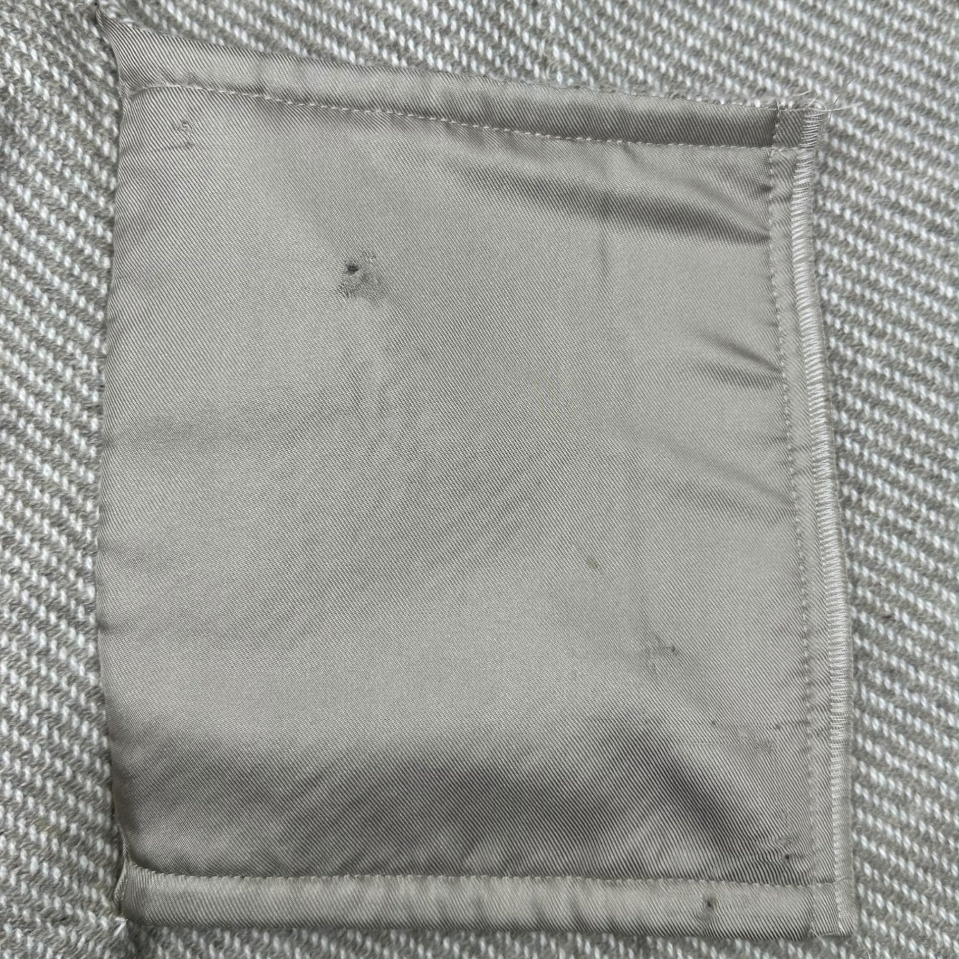 HERMES(エルメス) By Margiela 100% cashmere tweed stand collar jacket マルジェラ期 カシミア ツイード スタンドカラー ジャケット 38(M程度) ベージュ レザー ストラップ エルメスジャポンタグ ブルゾン