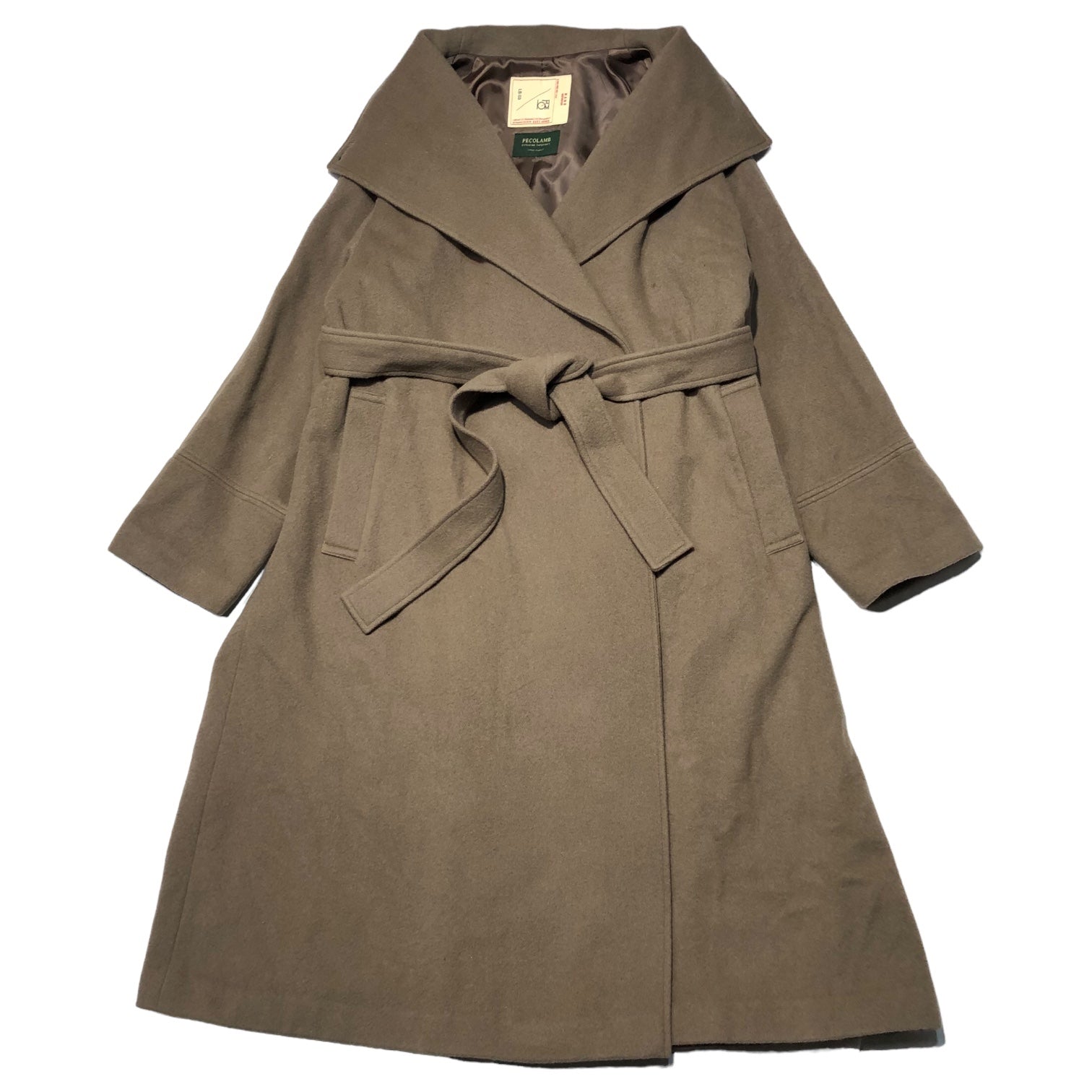 nano UNIVERSE(ナノユニバース) PECOLLAMB ウールビーバーロングモックネックコート 6693211304 M モカ グレージュ系 完売品