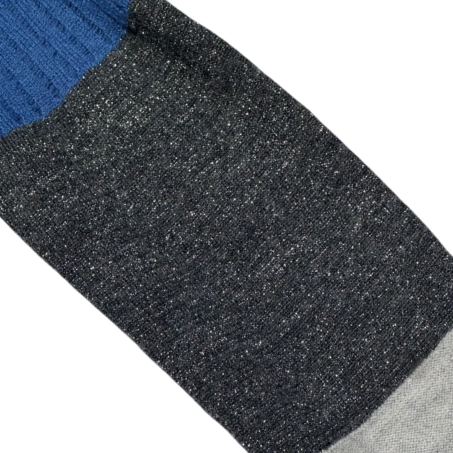 MARITHE FRANCOIS GIRBAUD(マリテフランソワジルボー) 00's Long Turtleneck Panel Knit ロング タートルネック 切替 ニット F7-9625 S ネイビー Y2K