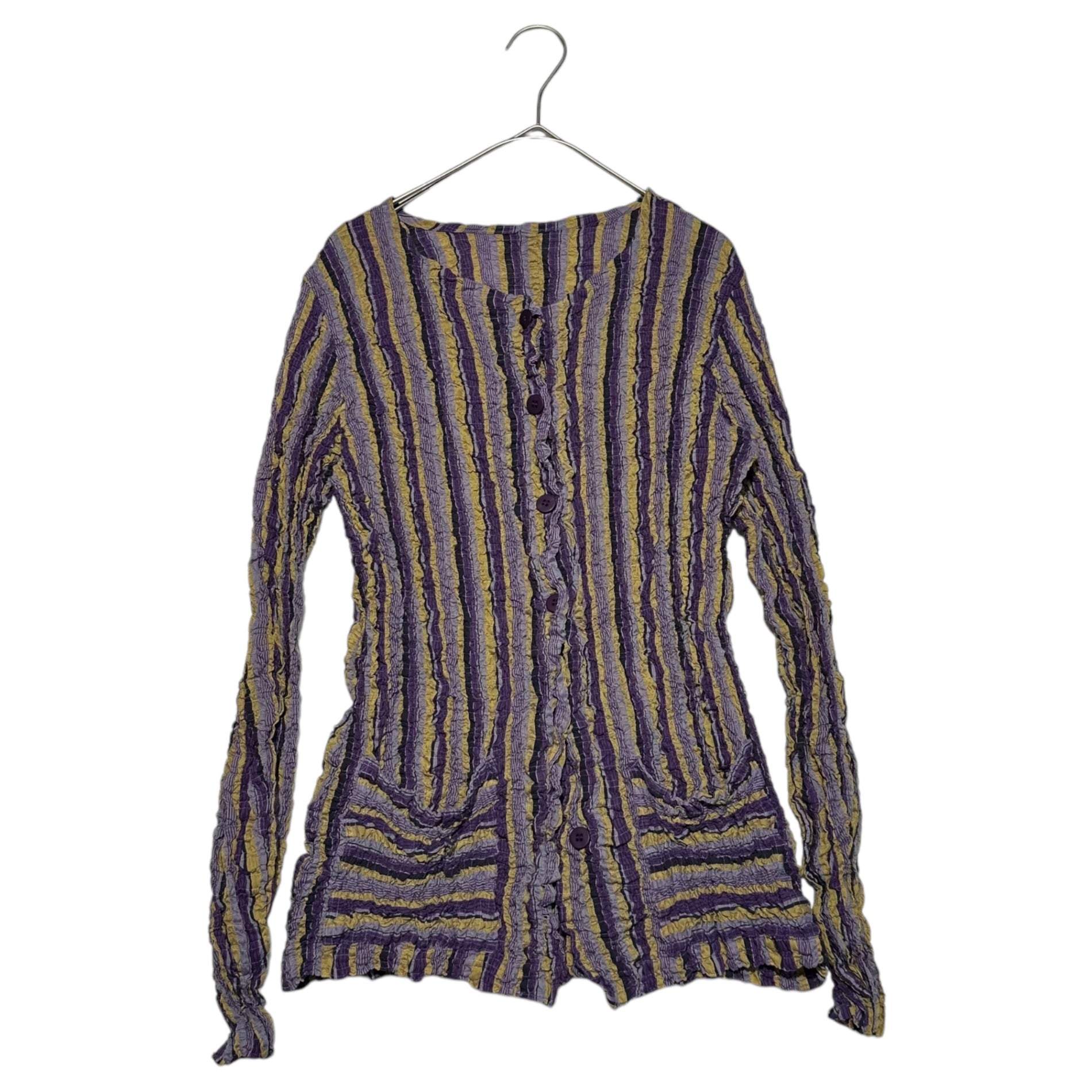 me ISSEY MIYAKE(ミーイッセイミヤケ) Wrinkled check cardigan シワ  