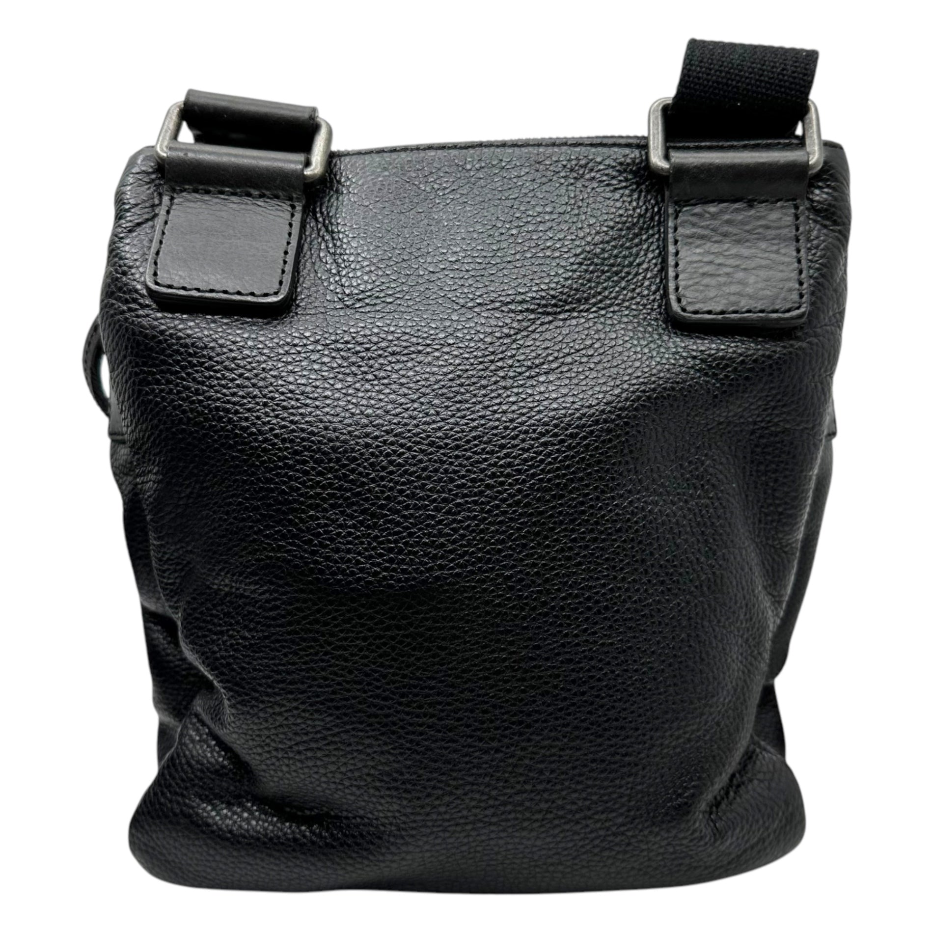 DOLCE&GABBANA(ドルチェ&ガッバーナドルガバ) Grained leather 3-zip shoulder bag シボ革 レザー 3ジップ ショルダー バッグ ブラック サコッシュ