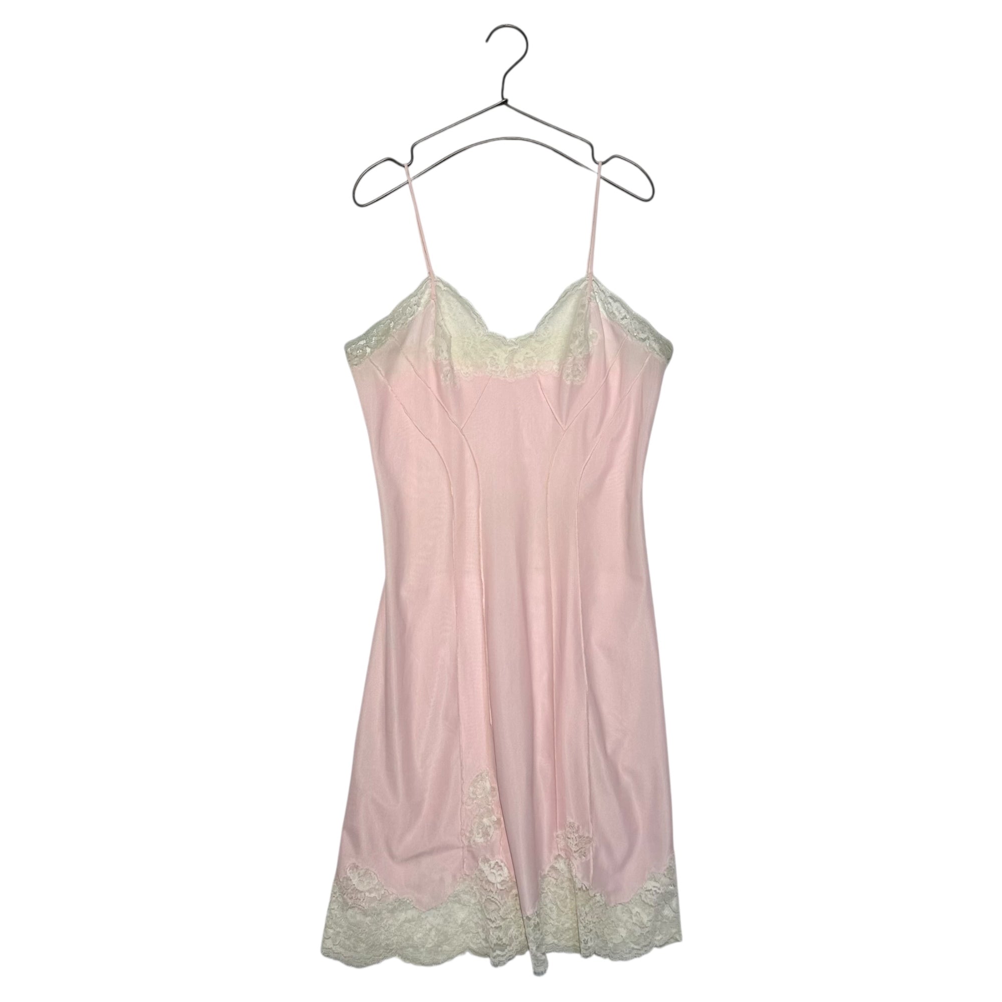 Euro vintage(ヨーロッパヴィンテージ) Dream_pale tone dolly camisole ペールピンクのレース ランジェリーキャミソール 表記無し(Mサイズ程度) ペールピンク