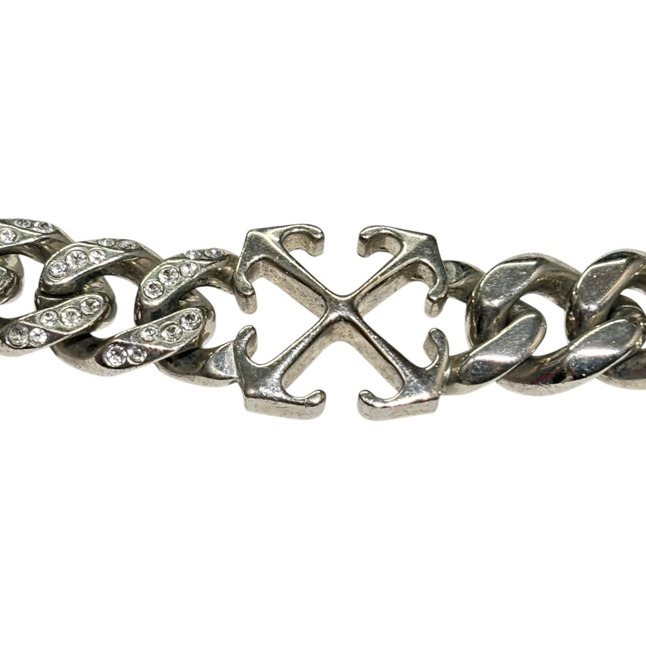 Off-White(オフホワイト) Arrow Chain Necklace With Strass アロー チェーン ネックレス ラインストーン OMOB15BF24MET0017272 シルバー 喜平