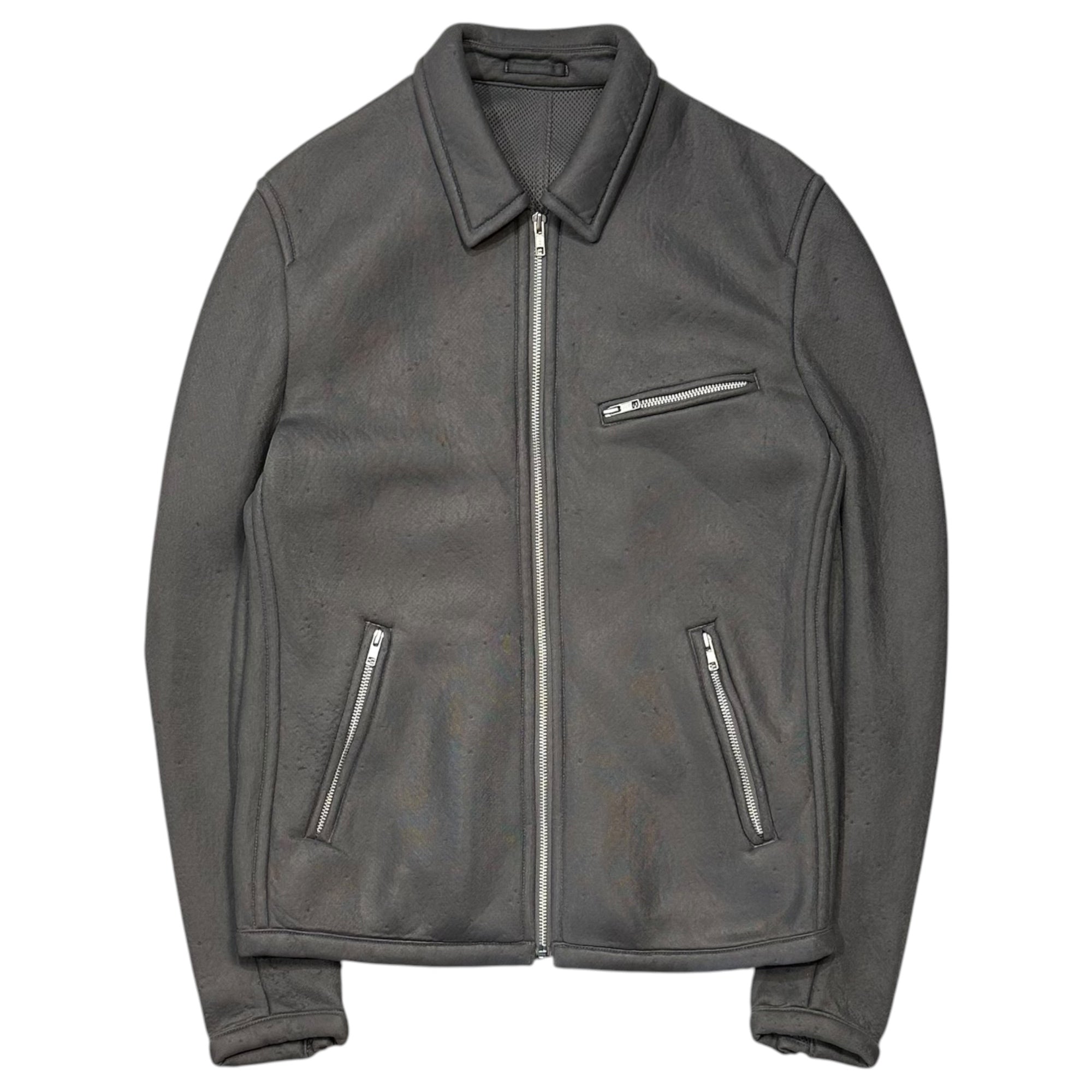 COMME des GARCONS HOMME(コムデギャルソンオム) 1999AW Polyester-Bonded Single Rider Jacket ポリエステル ボンディング シングル ライダース ジャケット HJ-100840 M グレー 90's 90年代 AD1999
