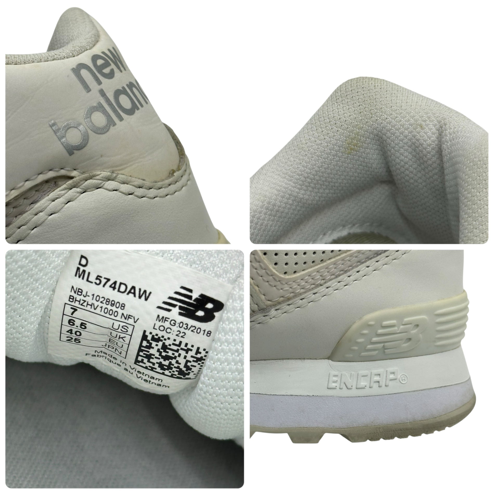 COMME des GARCONS JUNYA WATANABE×NEW BALANCE(コムデギャルソンジュンヤワタナベ×ニューバランス) 18SS ML574DAW Ribbon Lace Low-Cut Sneakers リボン レース ローカット スニーカー ML574DAW 25cm ホワイト コラボ