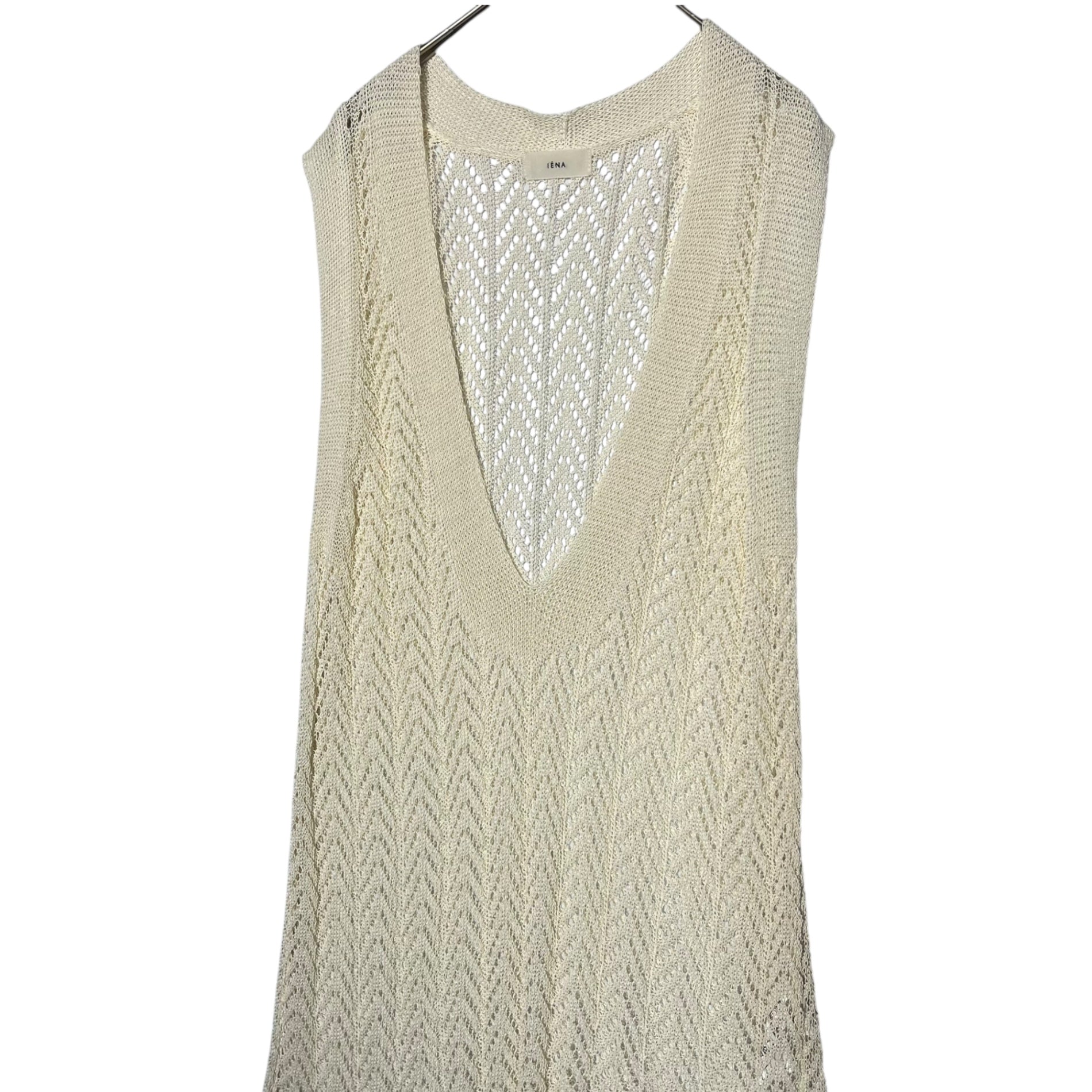 IENA(イエナ) 24SS patterned fringe vest 柄編み フリンジ ベスト 24080900318010 FREE アイボリー