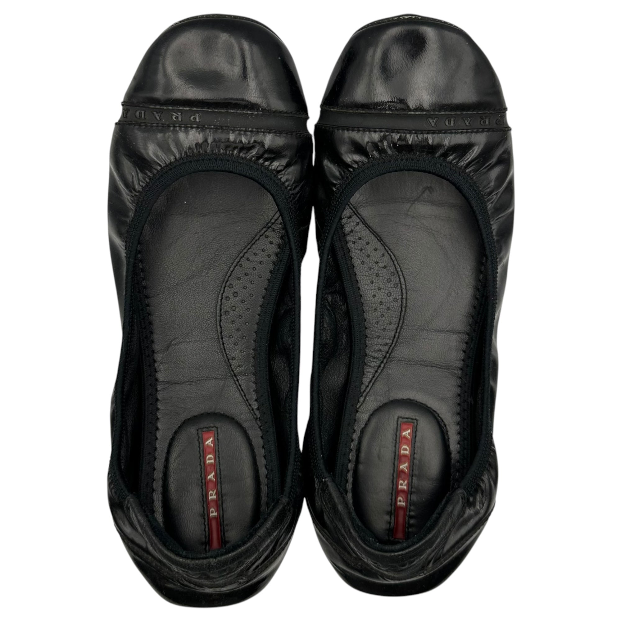 PRADA SPORT(プラダスポーツ) Patent Leather Ballet Flats エナメル バレー シューズ 37(23.5cm程度) ブラック パンプス