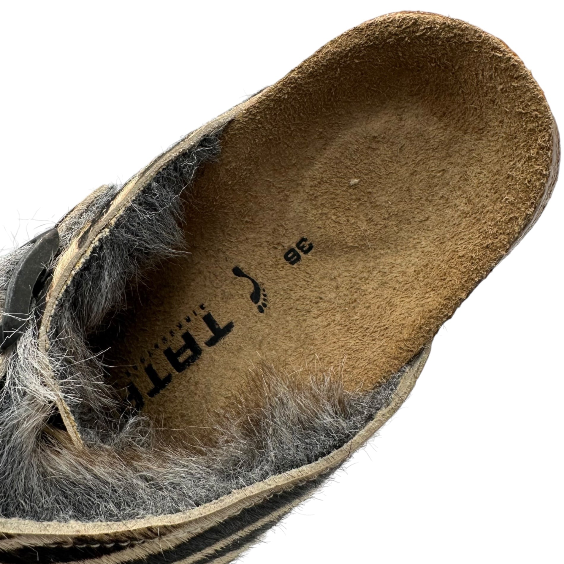 TATAMI(タタミ) Zebra Harako Leather Cork Sandals ゼブラ ハラコ レザー ファー コルク サンダル 36(23cm程度) ブラック×ホワイト BIRKENSTOCK ビルケンシュトック