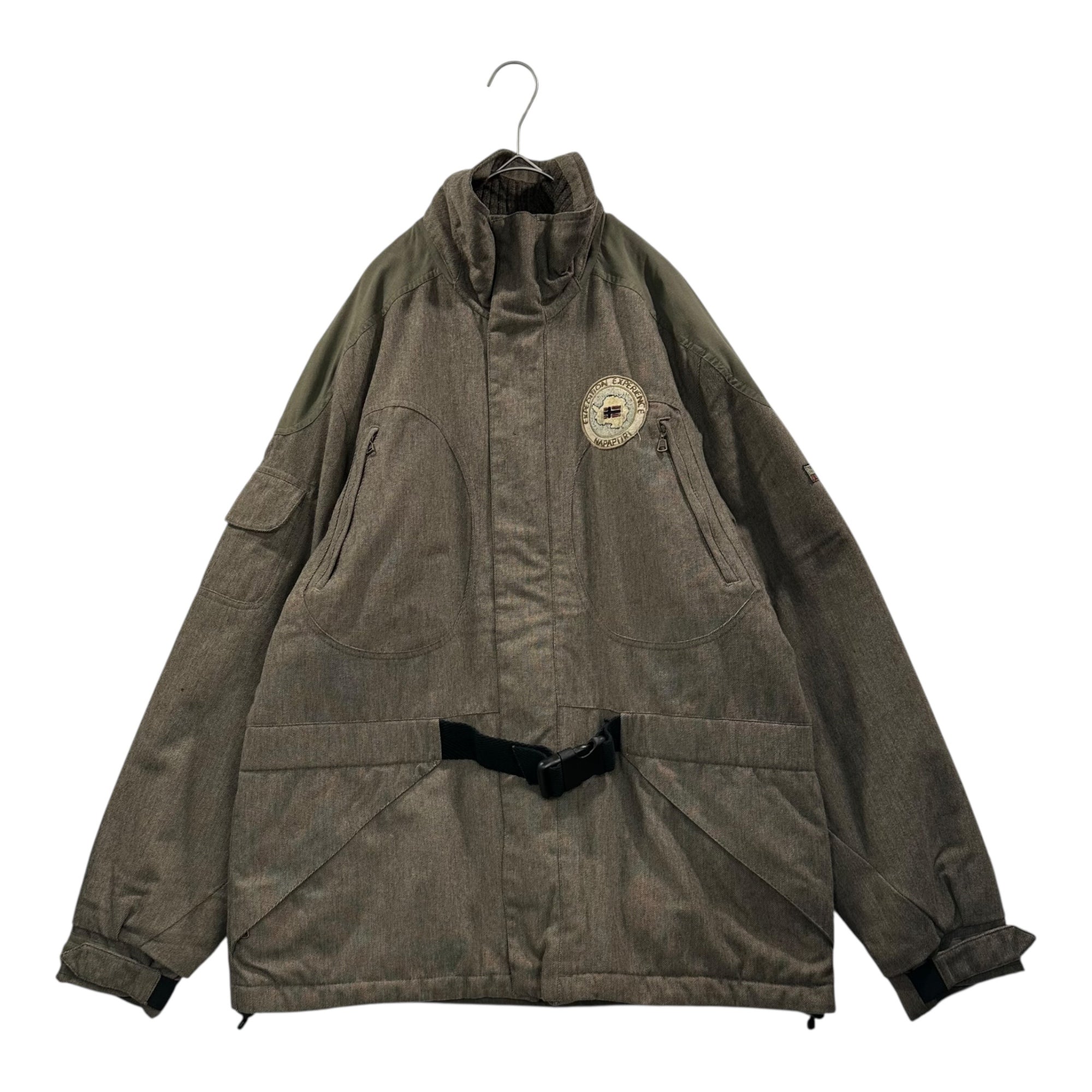 NAPAPIJRI(ナパピリ) 90's Waist Buckle Padded Jacket ウエスト バックル パテッド ジャケット M ベージュ 90年代 ヴィンテージ