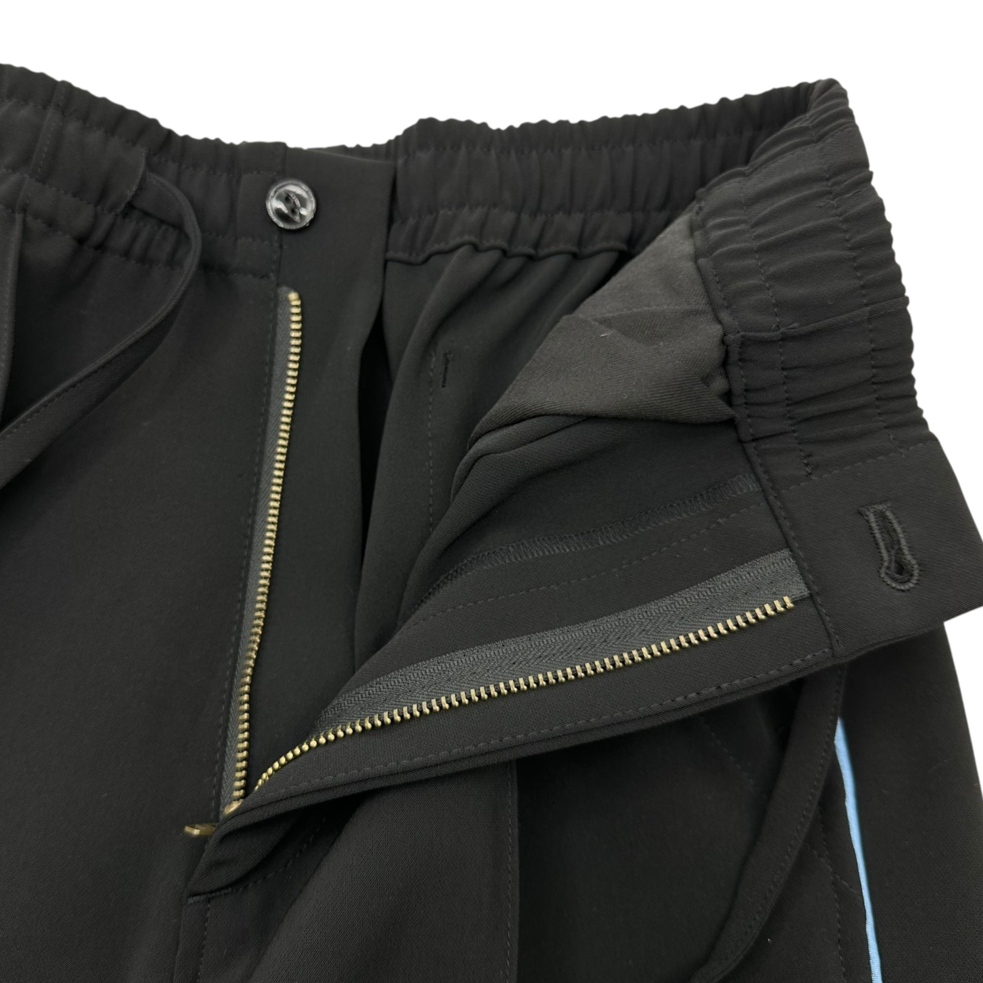NEEDLES(ニードルズ) Piping Cowboy Pant-PE/PU Double Cloth パイピング カウボーイ パンツ MR202 S ブラック×スカイブルー スラックス ロゴ イージー