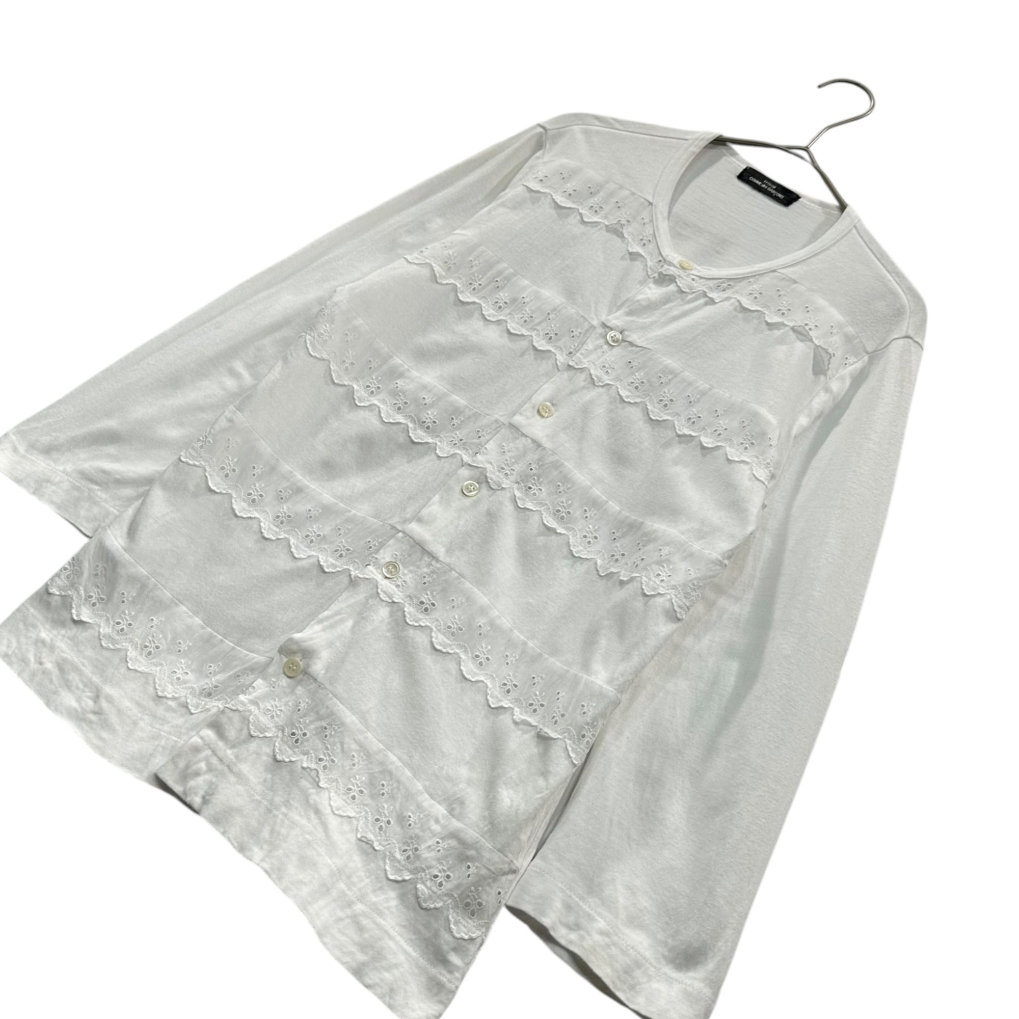 tricot COMME des GARCONS(トリココムデギャルソン) 07SS Cotton Lace Cardigan コットン レース カットソー カーディガン TS-T085 表記無(M程度) ホワイト