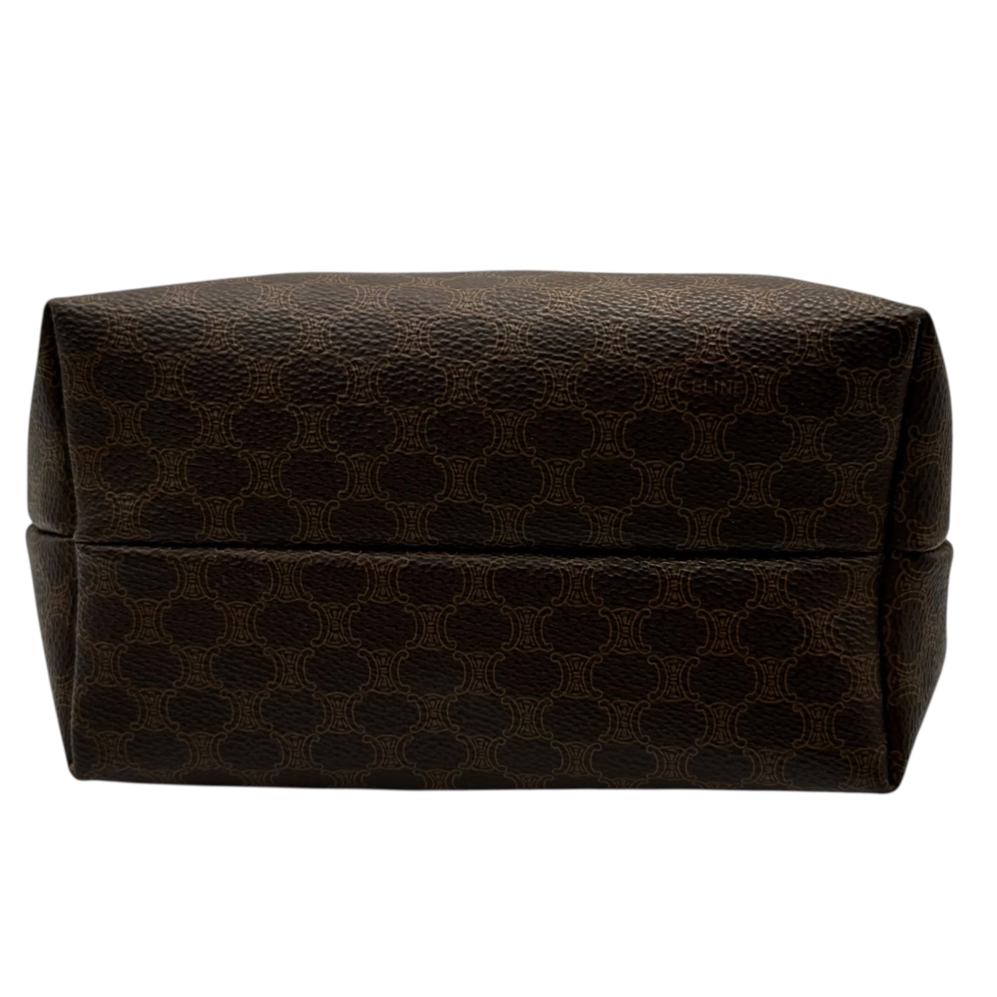 CELINE(セリーヌ) 90's Macadam Accessory Pouch Mini Handbag 90年代 マカダム アクセサリー ポーチ ミニ ハンドバッグ M14 ブラウン バニティ
