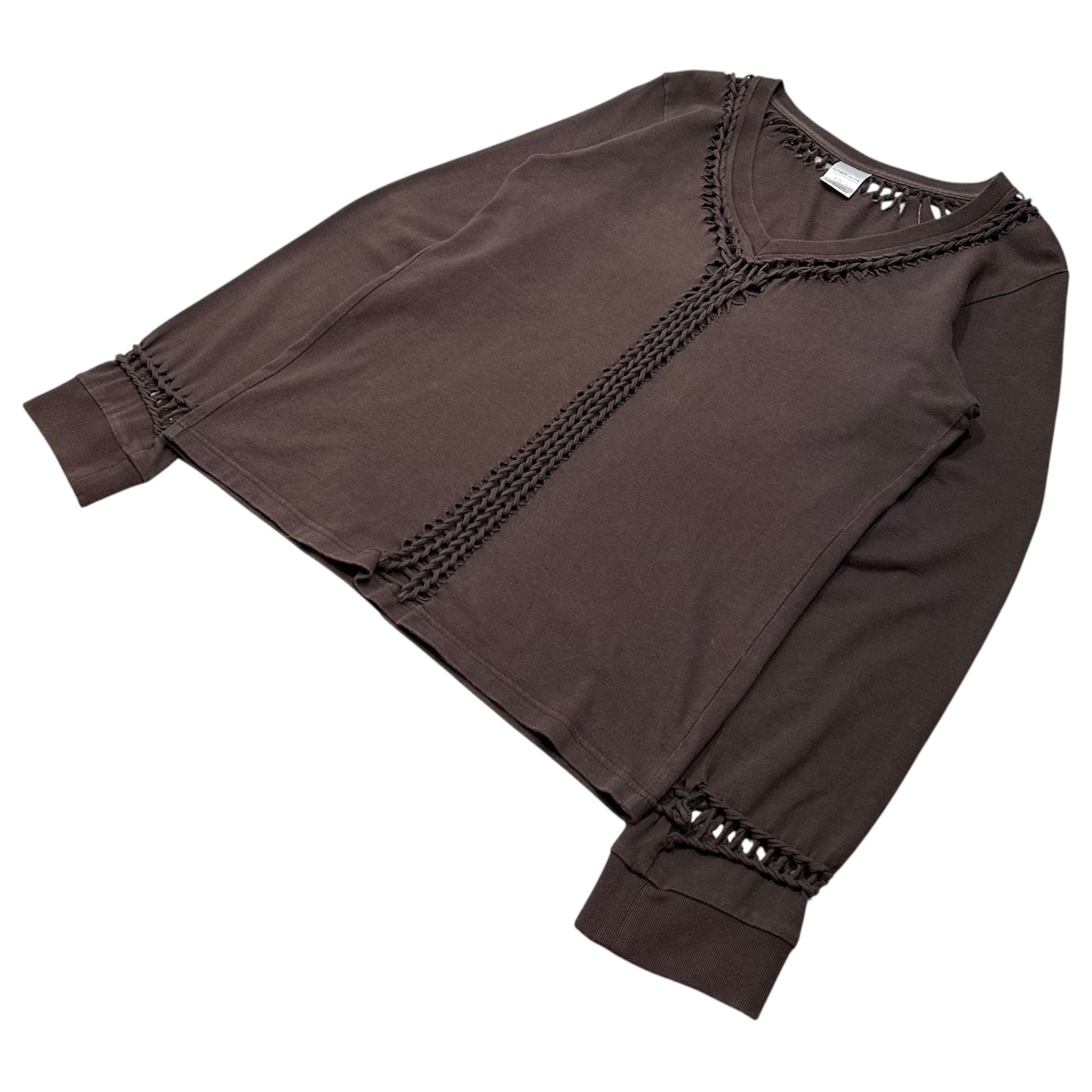 NUMBER (N)INE(ナンバーナイン) 2002AW "NOWHERE MAN" braided L/S Shirt ジョージ期 編み込み 長袖 カットソー 3 ブラウン 00's Tシャツ