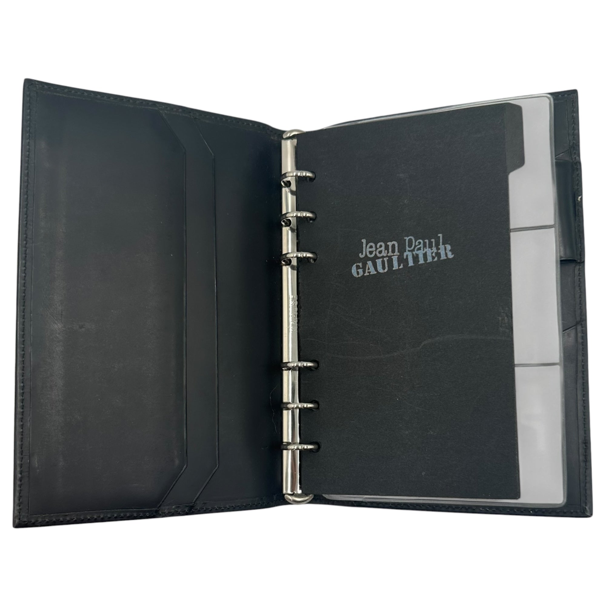 Jean Paul GAULTIER(ジャンポールゴルチエ) Metal Plate Notebook Cover メタル プレート 手帳 カバー ブラック×シルバー アーカイブ
