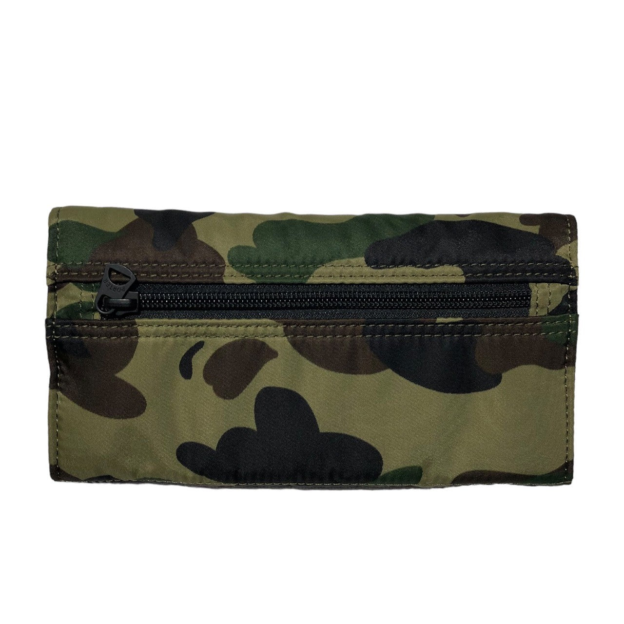 A BATHING APE × PORTER(アベイシングエイプ×ポーター) Nylon camouflage long wallet ナイロン カモフラ長財布 カーキ×ブラック×ブラウン
