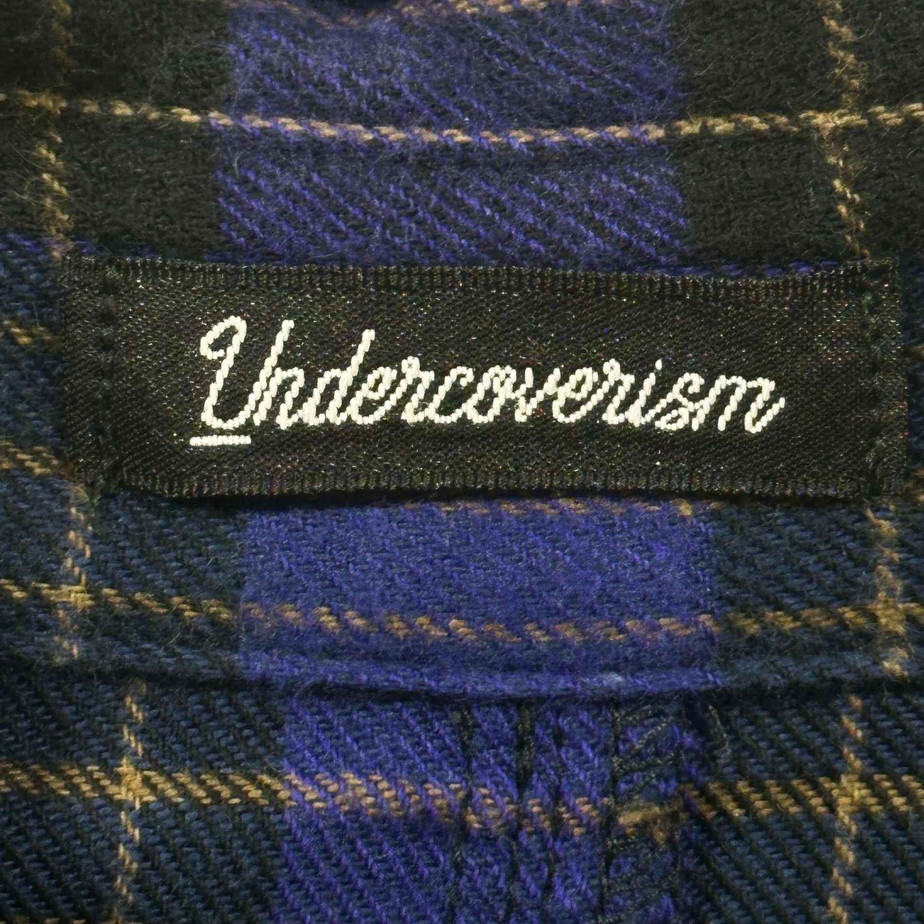 UNDERCOVERISM(アンダーカバイズム) 2022SS Cotton Check Puckering Long Shirt コットン CK 後パッカリング ロング シャツ UI2B4402 3 パープル
