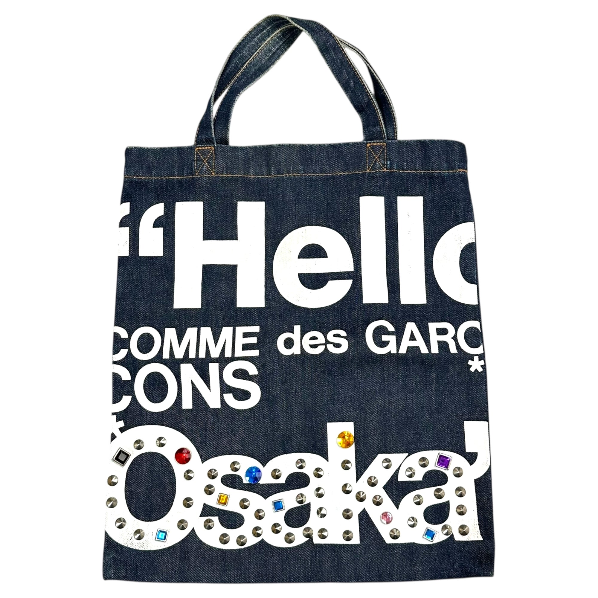 COMME des GARCONS(コムデギャルソン) ”OSAKA” Limited Edition Jewel Denim Tote Bag 大阪 路面店 オープン記念 限定 ビジュー デニム トート バッグ インディゴ