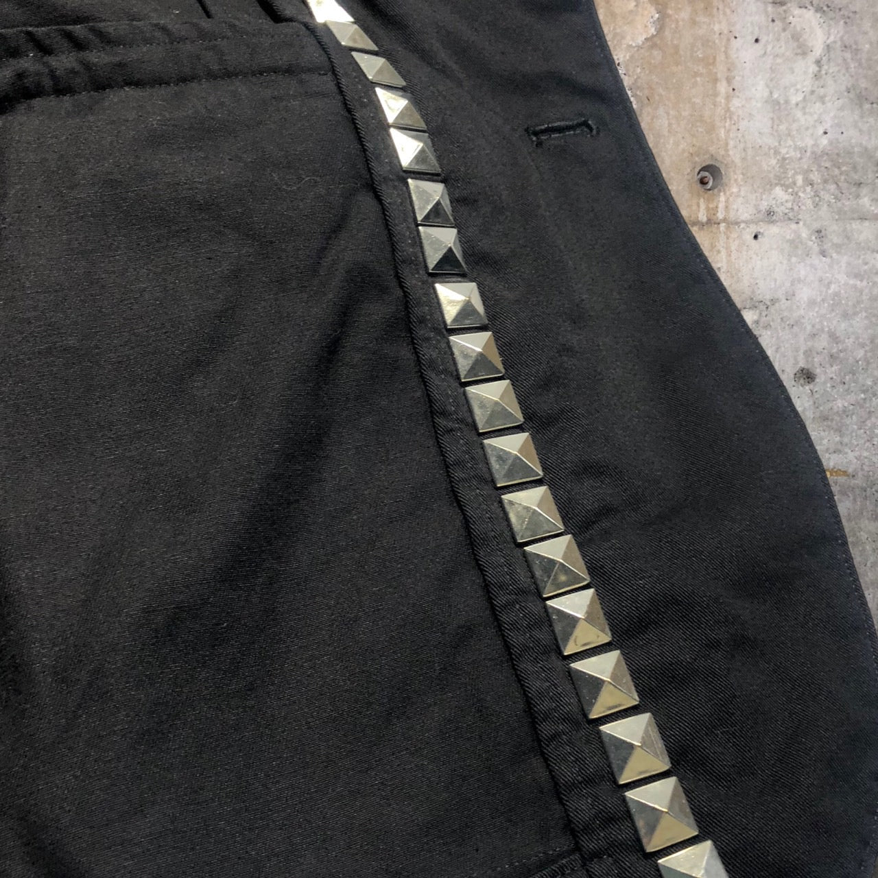 COMME des GARCONS HOMME PLUS EVER GREEN(コムデギャルソンオムプリュスエバーグリーン) 07SSラインスタッズコットンジャケット PS-J214 M ブラック AD2006 2000AW Docking Rock ドッキングロック期 復刻