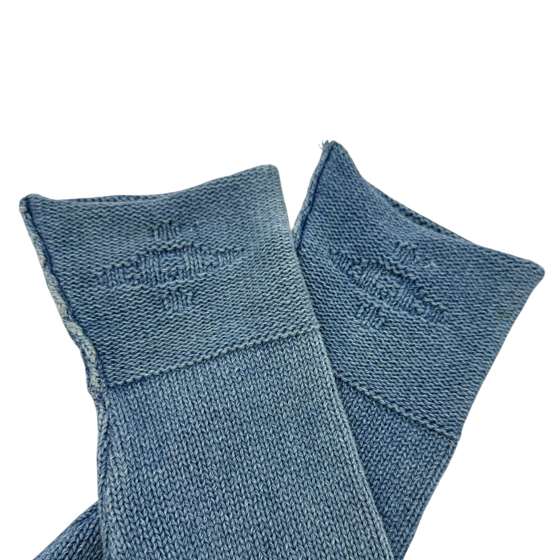 HYSTERIC GLAMOUR×Original Blues(ヒステリックグラマー×オリジナルブルース) 18SS Shawl collar indigo knit cardigan with conchos ショールカラー インディゴ コンチョ付き ニット カーディガン 02181ND02 S インディゴ USED加工
