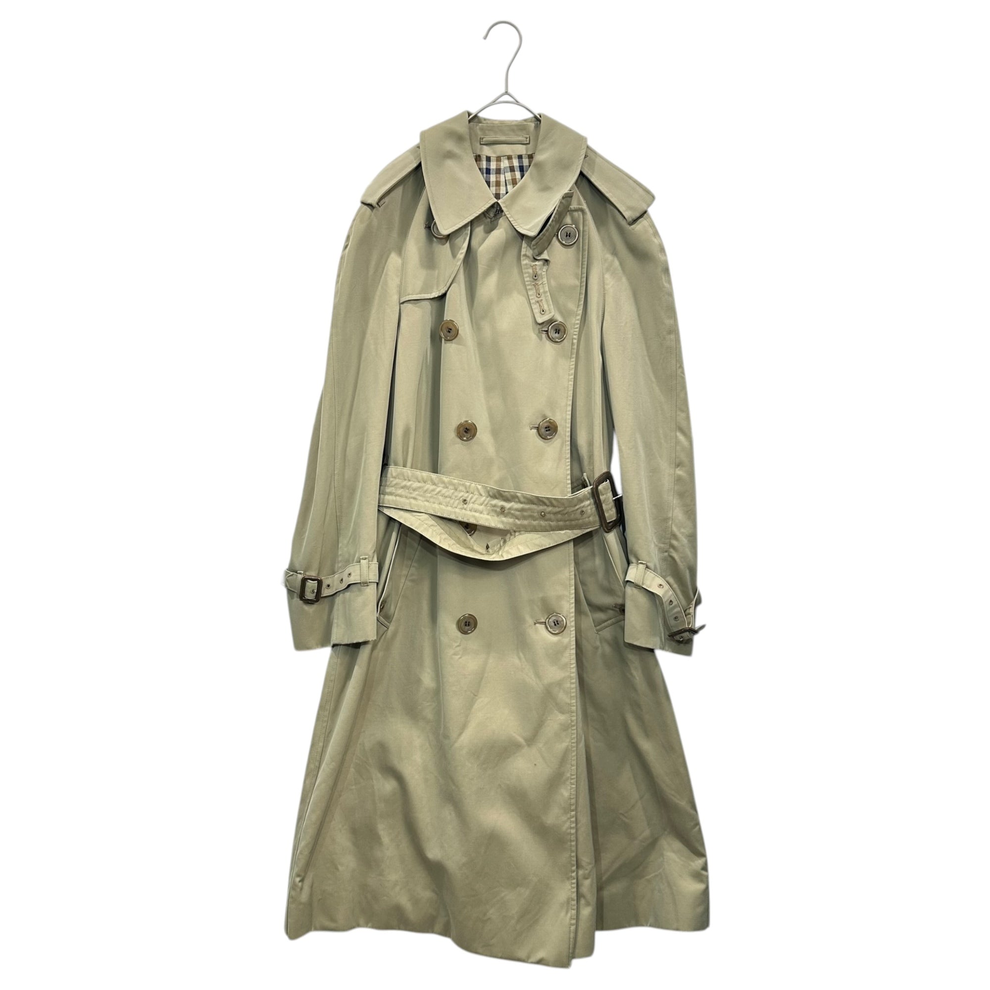 Aquascutum(アクアスキュータム) 80's England made Aqua 5 Trench coat 英国製 トレンチ コート M14(L~XL) ベージュ 80年代 チェック ロング ヴィンテージ