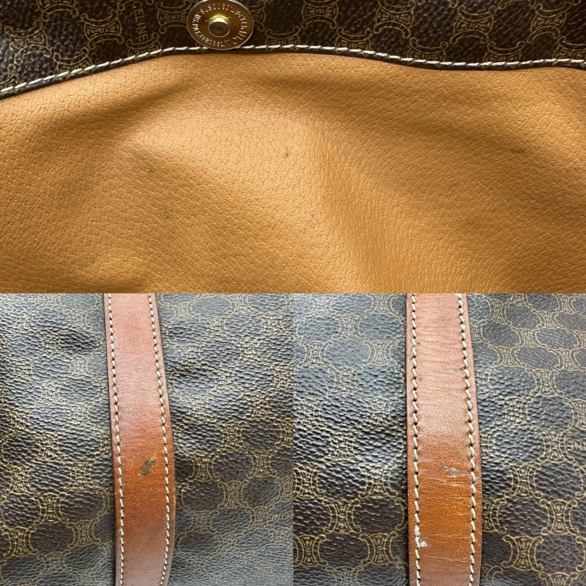 CELINE(セリーヌ) Macadam Pattern Tote Bag マカダム柄 トート バッグ MC97/2 ブラウン OLD オールド ヴィンテージ