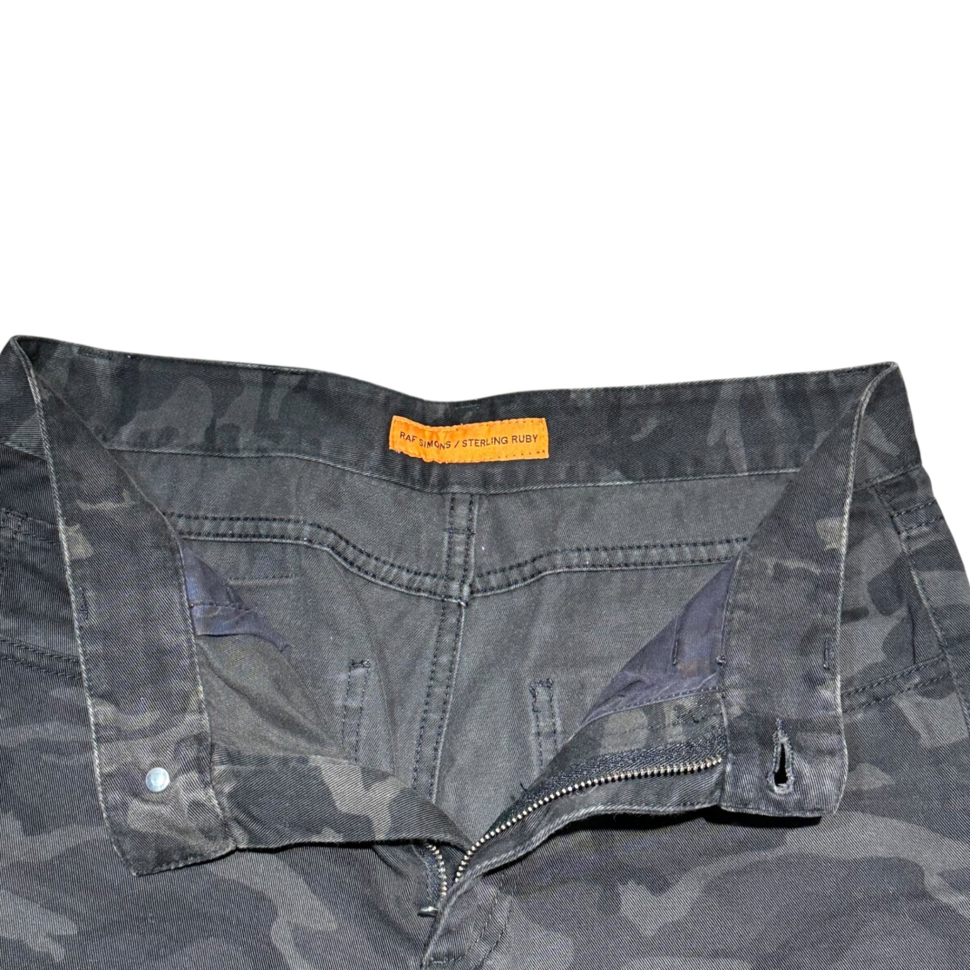 RAF SIMONS(ラフシモンズ) 14AW "STERLING RUBY" Camo Skinny Pants スターリング カモ スキニー パンツ 44(XS程度) カーキ×ブラック アーティスト コラボ アーカイブ CRIM NEG