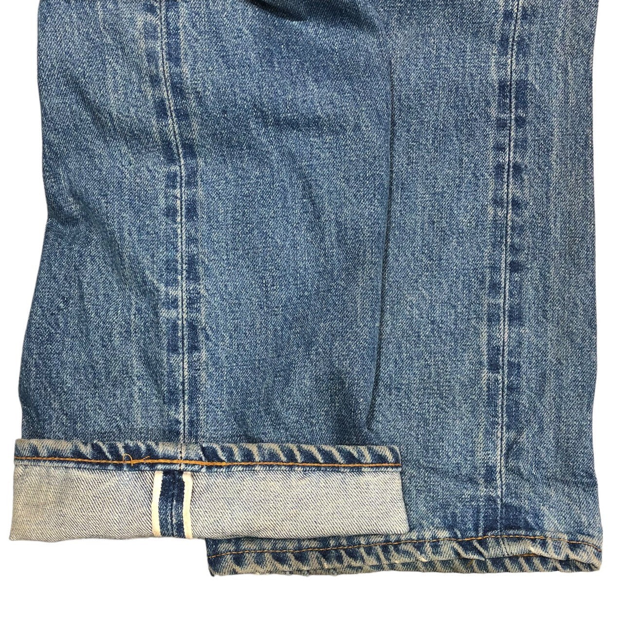 Levi's(リーバイス) 90's 501 straight denim pants ヴィンテージ セルビッチ ストレート デニム パンツ ジーンズ 555-0294 W31 インディゴ USA製 裏ボタン555 バレンシア工場 赤耳