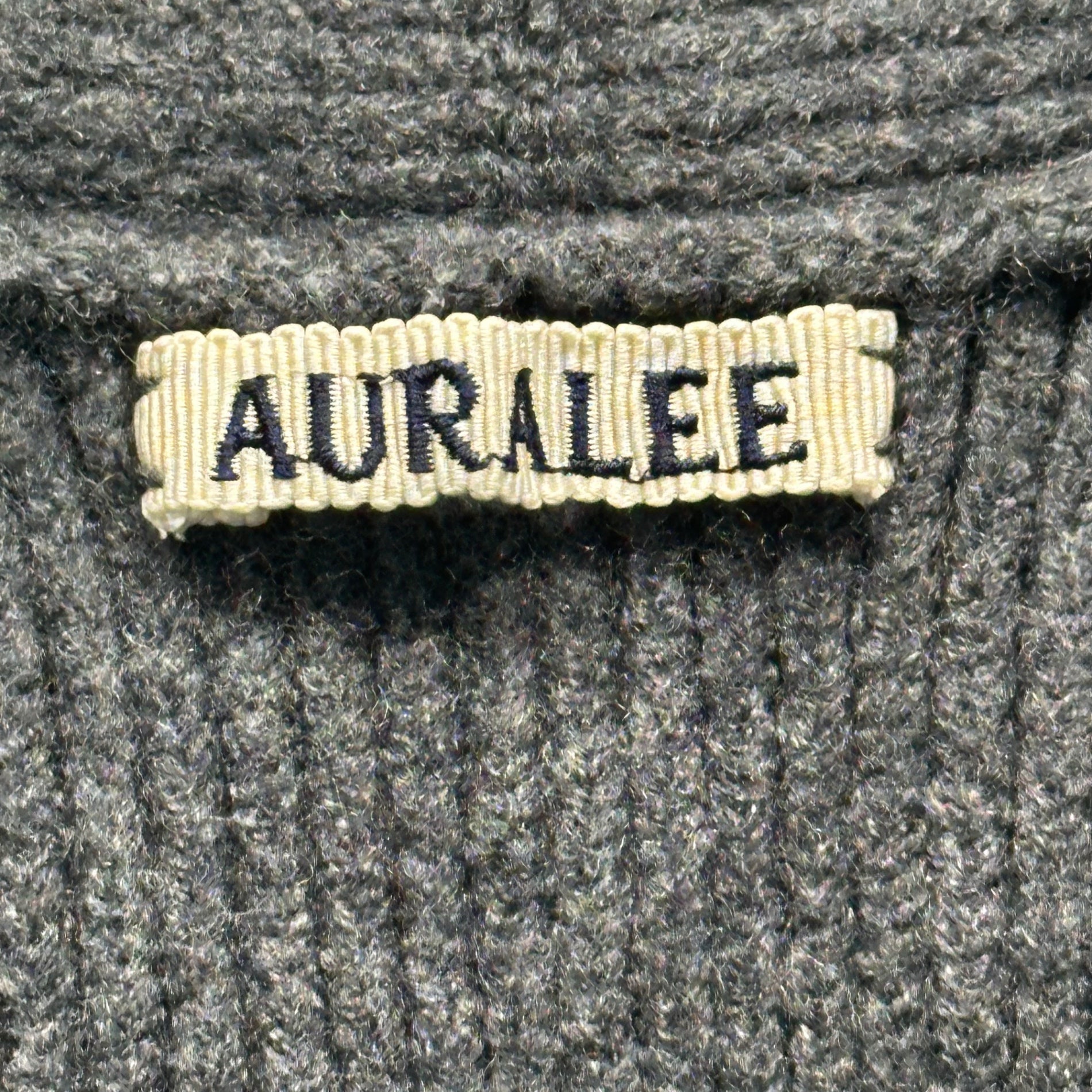 AURALEE(オーラリー) SUPER FINE WOOL RIB KNIT P/O スーパー ファイン ウール リブ ニット プルオーバー A6AV06RK 1(レディースM、メンズXXS程度) チャコールグレー