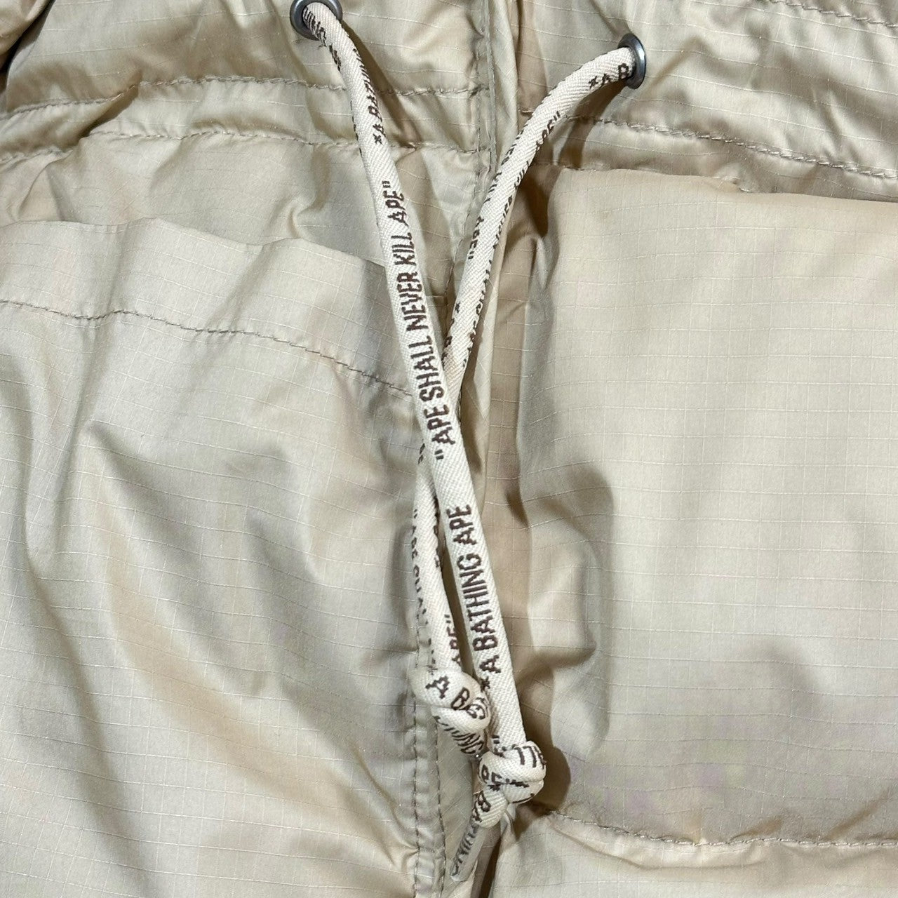 A BATHING APE(アベイシングエイプ) 90's 1st Camo White Goose Down Jacket 90年代 ファースト カモ ホワイト グース ダウン ジャケット M ベージュ