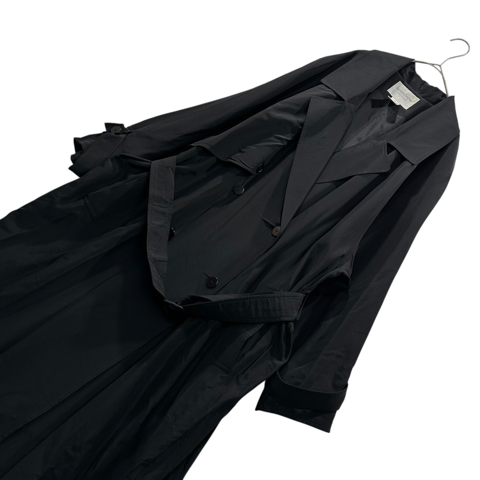 NORDSTROM trench coat long coat シルク混 トレンチコート ロングコート 58665 14 ブラック