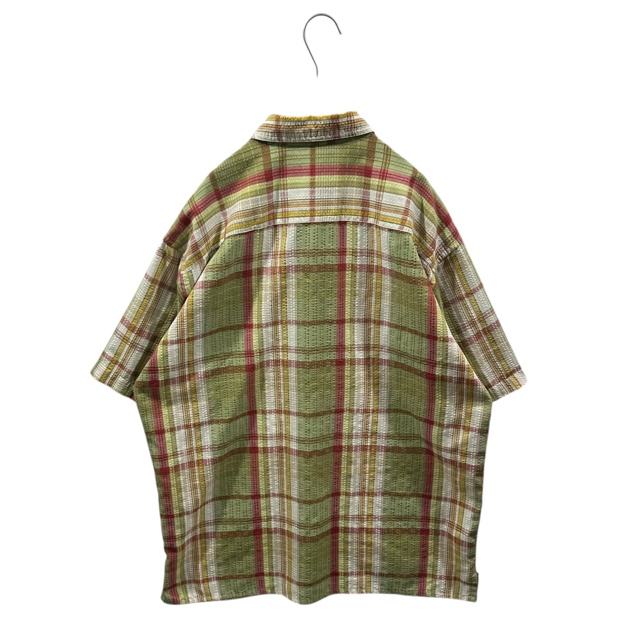 Patagonia(パタゴニア) 2006's Puckerwear Shirt パッカーウェア シャツ 52998S6 M グリーン×レッド 00's 半袖 シアサッカー