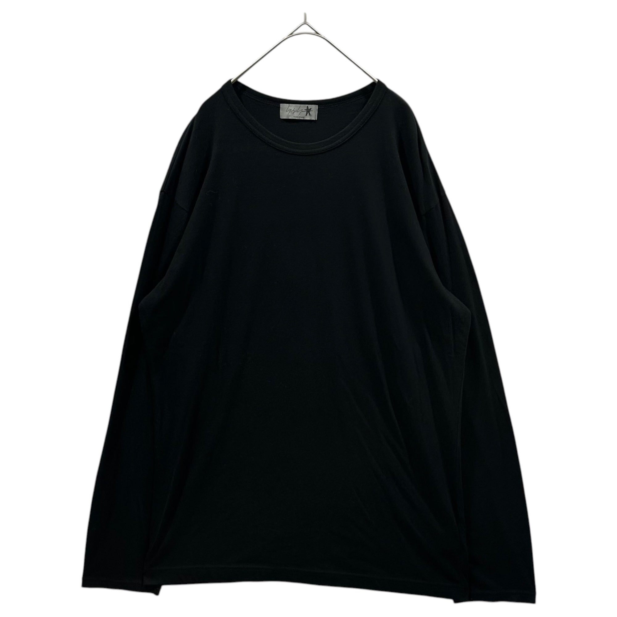 YOHJI YAMAMOTO POUR HOMME(ヨウジヤマモトプールオム) 2024SS 30/- COTTON SINGLE JERSEY ROUND NECK LONG SLEEVE ロングスリーブ カットソー HO-T03-070 3 ブラック 長袖