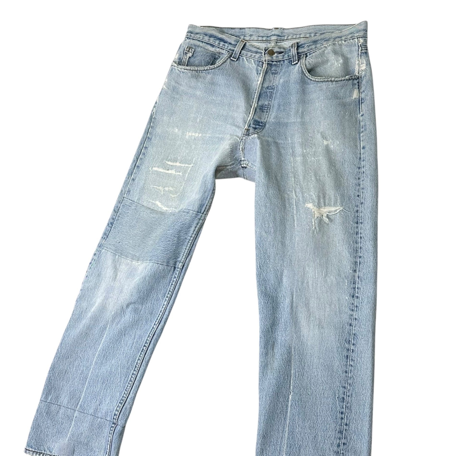 Maison Martin Margiela(メゾン マルタンマルジェラ) 00's ⓪ ⑩ Artisanal Reconstructed Denim Pants 本人期 アーティザナル デニム パンツ L インディゴ アーカイブ