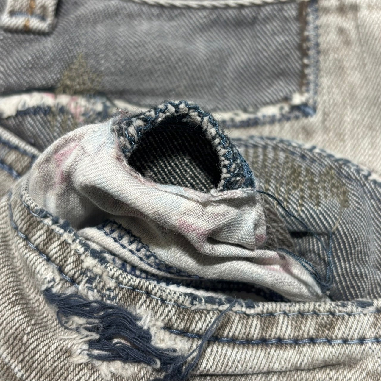 MARITHE FRANCOIS GIRBAUD(マリテフランソワジルボー) 00's Vintage processed straight denim pants ヴィンテージ加工 ストレート デニム パンツ M7-1113 M グレー Y2K