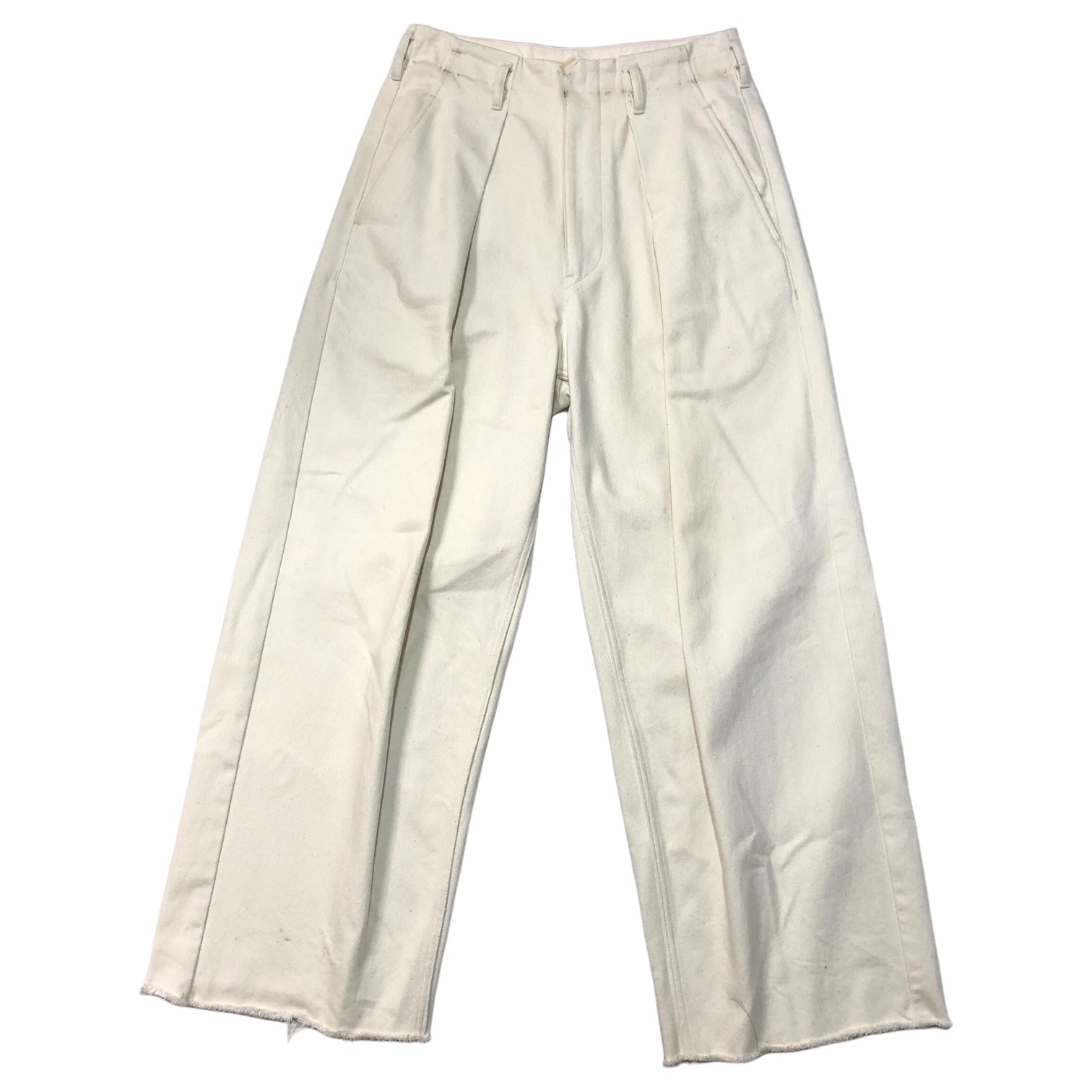 saby(サバイ) TUCK BAGGY - 11.5oz Bingo Denim - タック バギー デニム パンツ B-31820 1(S) オフホワイト 切りっぱなしデザイン