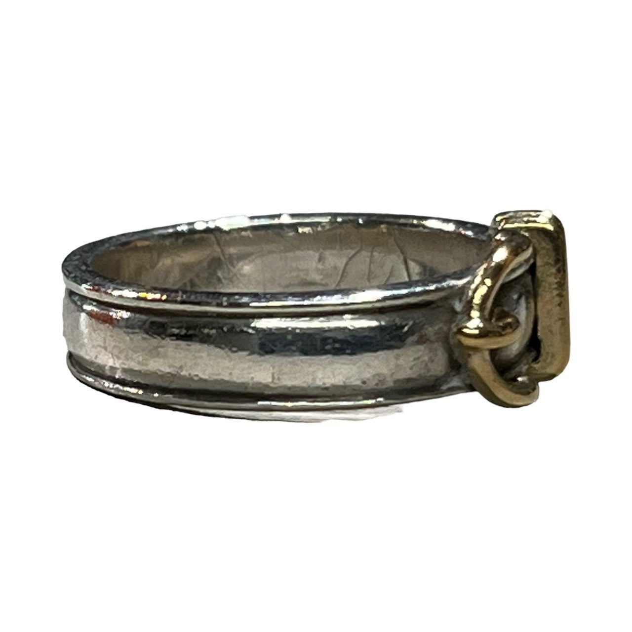 HERMES(エルメス) sun tulle belt ring サンチュールベルト リング 53(13号程度) シルバー×ゴールド コンビ 箱・ケース付属 silver 925
