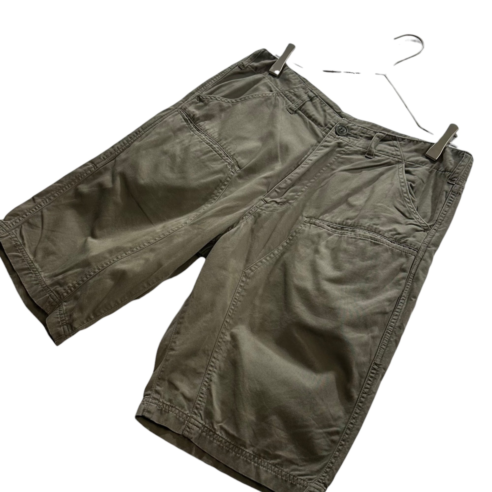 GOODENOUGH(グッドイナフ) 00’s Flap-Pocket Double-Knee Cargo Shorts フラップ ポケット ダブルニー カーゴ ショーツ M カーキ ハーフ ショート パンツ