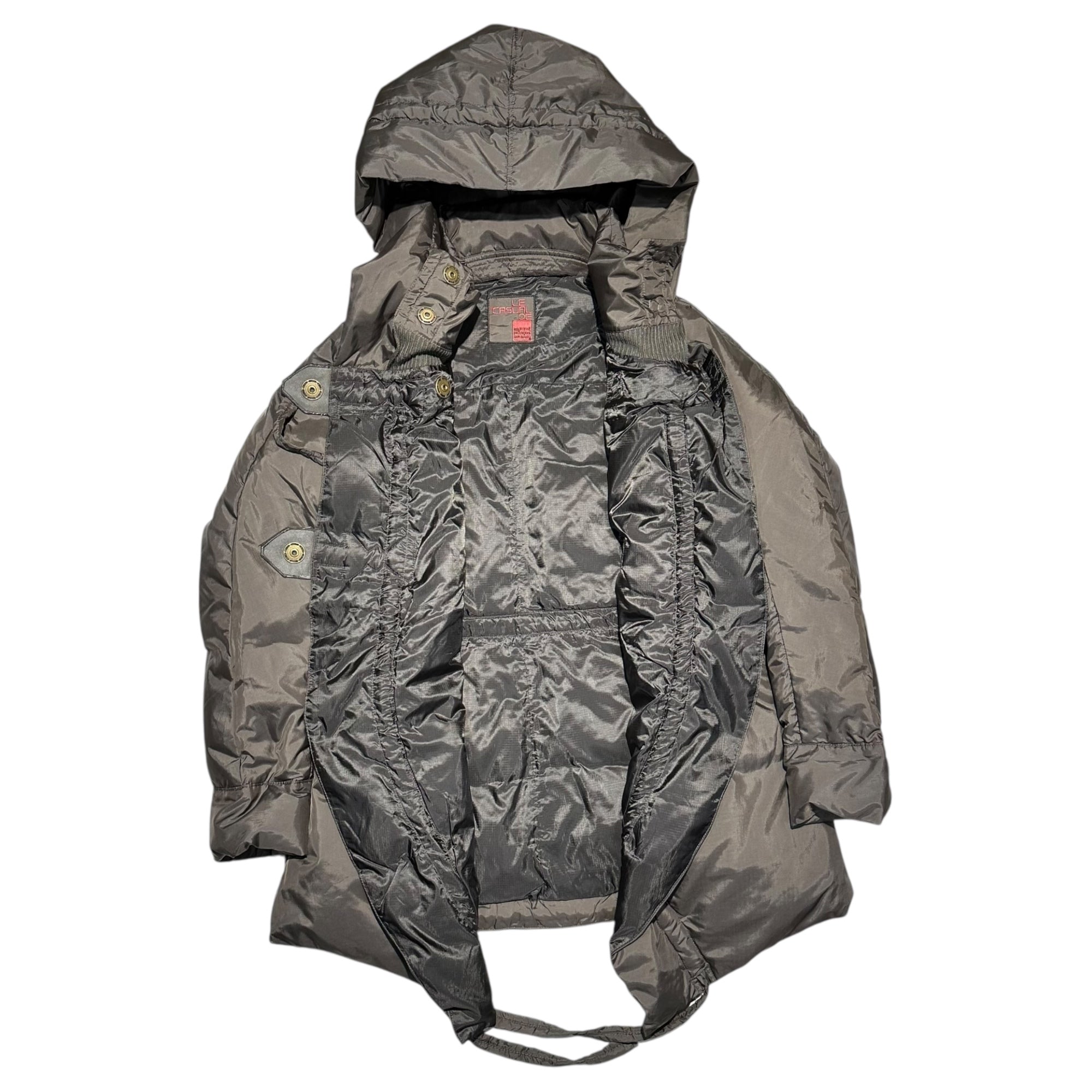 MARITHE FRANCOIS GIRBAUD(マリテフランソワジルボー) 10AW Archive Big Food Down Gimmick Coat アーカイブ ビッグ フード ダウン ギミック コート F7-7192 L ブラウン Y2K 変形