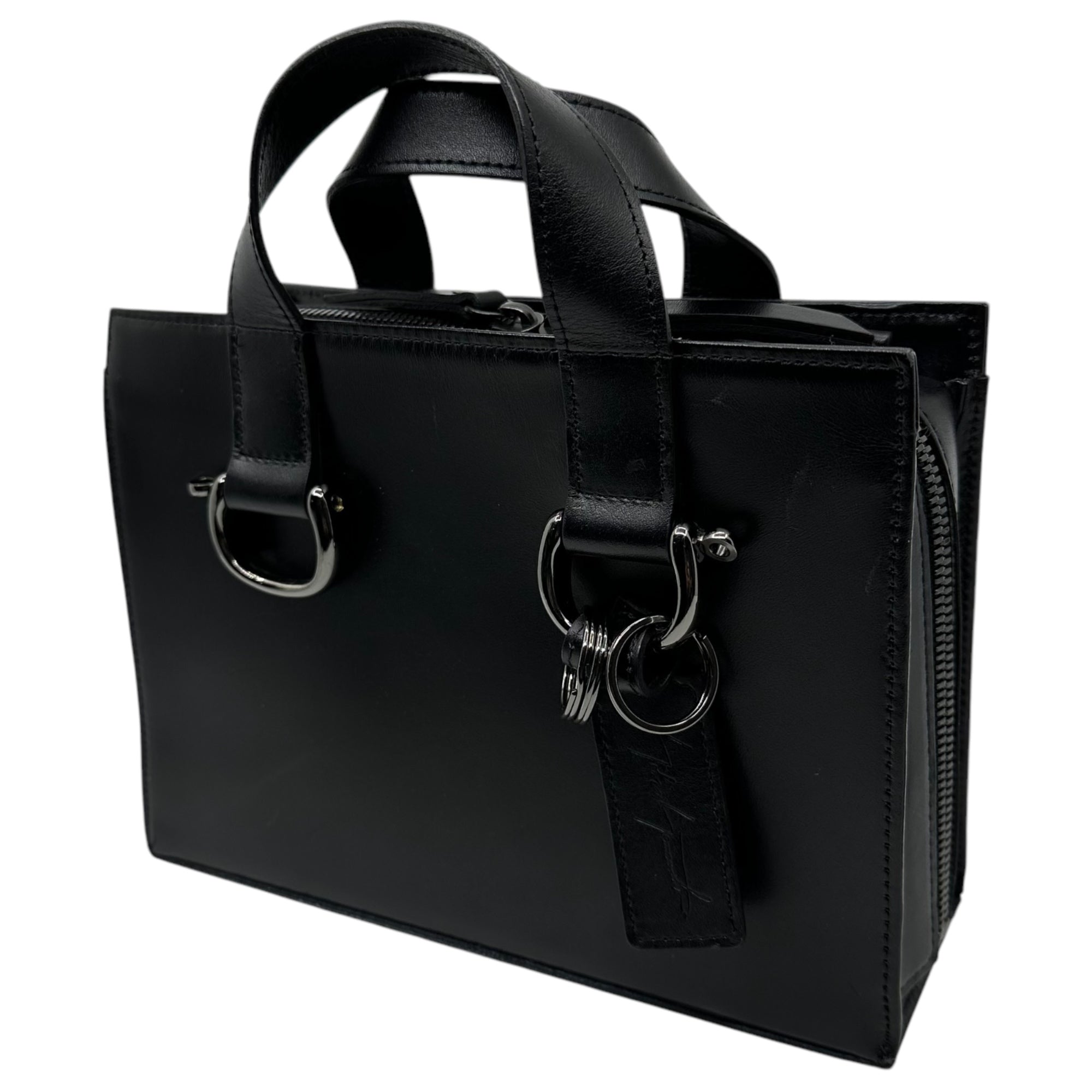 discord Yohji Yamamoto(ディスコード ヨウジヤマモト) Zipper Tote(mini) ジッパー トート ミニ 2WAY ショルダー バッグ DA-I82-786-1-02 MINI ブラック