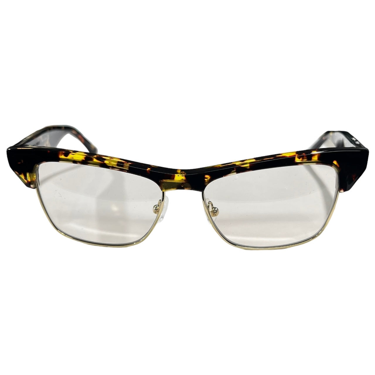 BOTTEGA VENETA(ボッテガヴェネタ) tortoiseshell half rim clear lens sunglasses/鼈甲ハーフリムクリアレンズサングラス/眼鏡/メガネ BV1100O-002 ブラウン×クリア