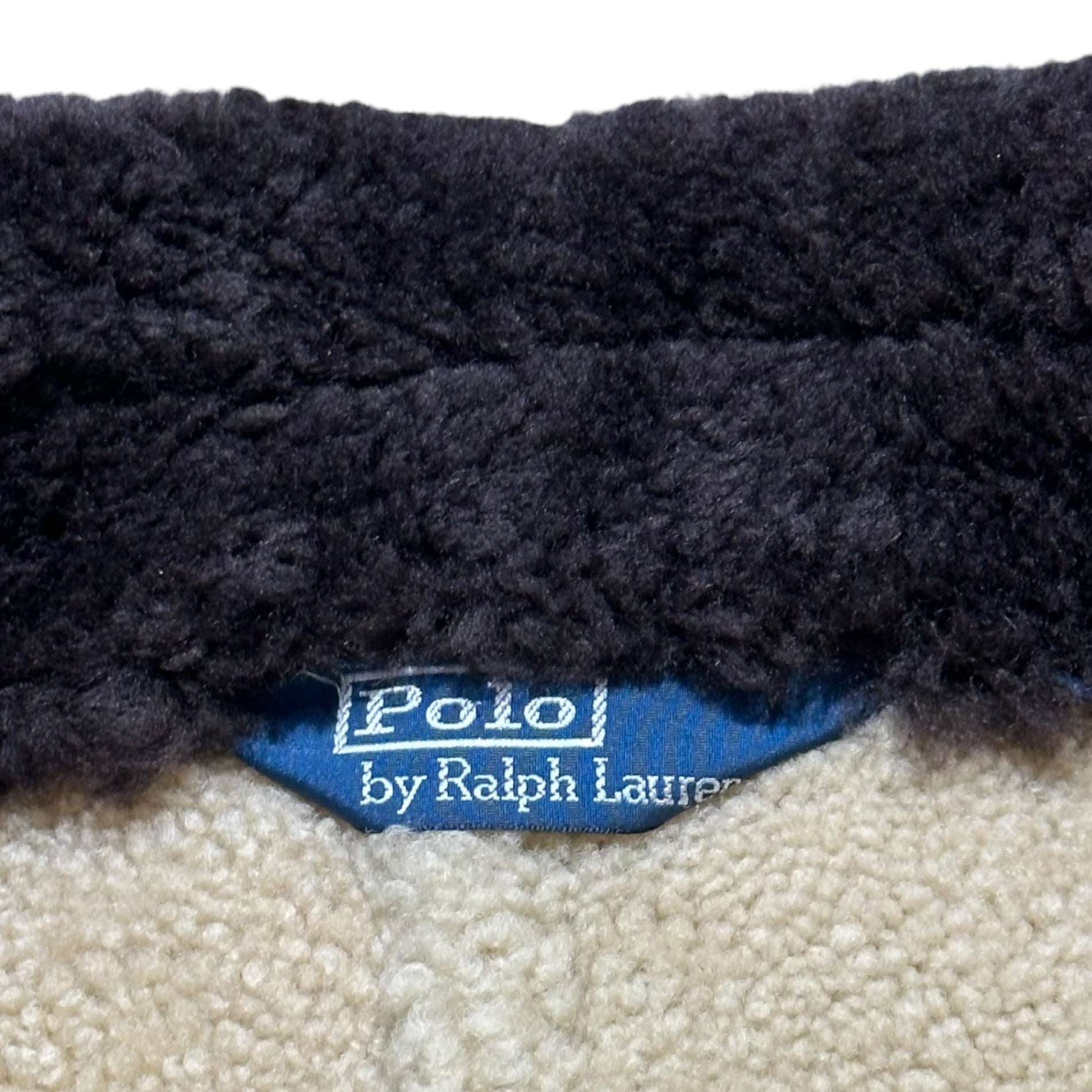 POLO RALPH LAUREN(ポロラルフローレン) 90's Vintage-processed genuine mouton flight jacket 90年代 ヴィンテージ加工 ムートン フライト ジャケット JR-RL-LW3810 L グレー×ブラウン インパクト21タグ