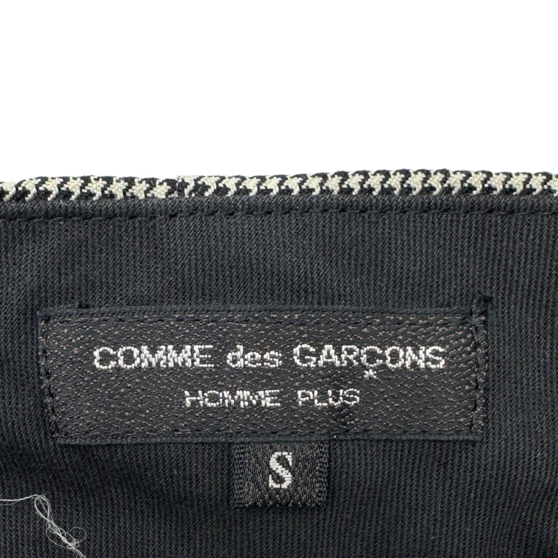 COMME des GARCONS HOMME PLUS(コムデギャルソンオムプリュス) 89AW Houndstooth pattern side stitch tapered wide tuck slacks 80年代 千鳥柄 サイドステッチ テーパード ワイド タックスラックス 本人期 PP-050065 S ブラック×ホワイト AD1989