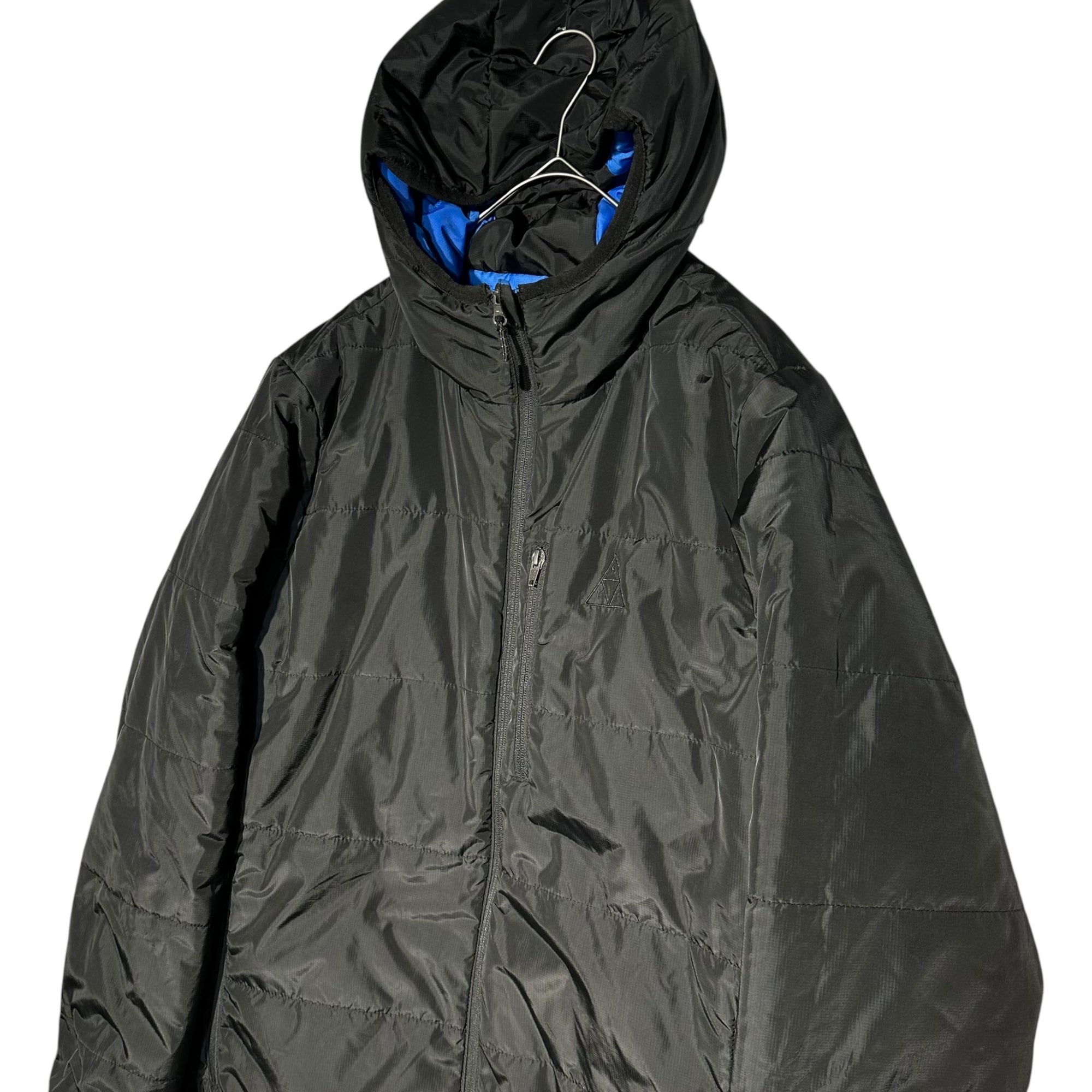 HUF(ハフ) Reversible padded hooded jacket リバーシブル 中綿 フーデッド ジャケット L ブラック×ブルー