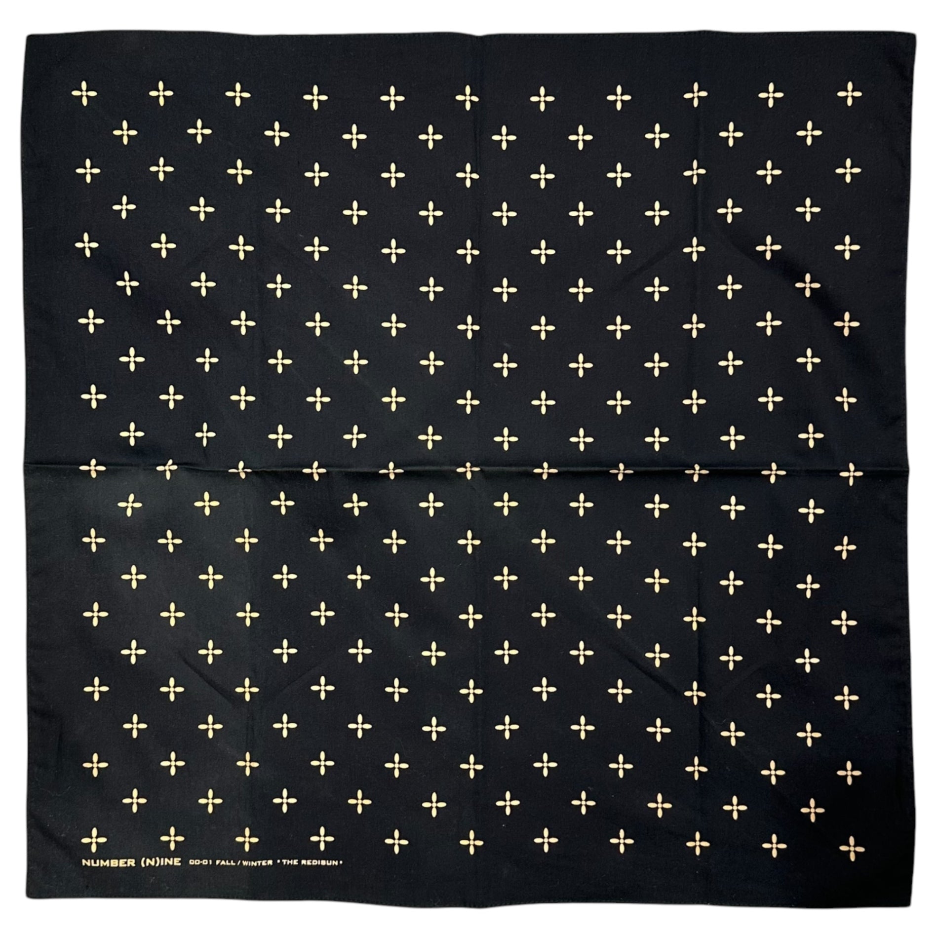 NUMBER (N)INE(ナンバーナイン) 2000-01 FALL/WINTER "THE REDISUN" Bandana ヴィンテージ クロス バンダナ ブラック×ベージュ