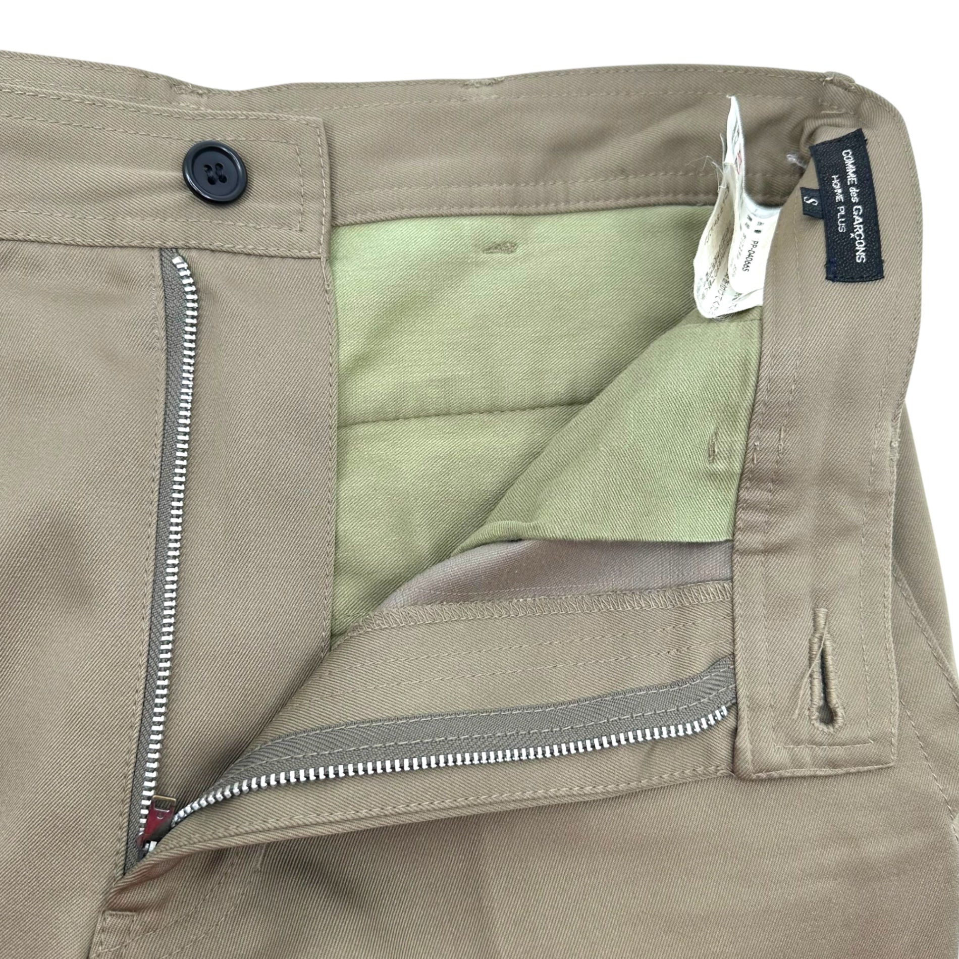 COMME des GARCONS HOMME PLUS(コムデギャルソンオムプリュス) 98AW poly cotton tapered slacks/ポリコットンテーパードスラックス PP-04066S SIZE S ベージュ AD1998 インサイドアウト期